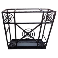 French Art Deco Wrought Iron Umbrella Stand