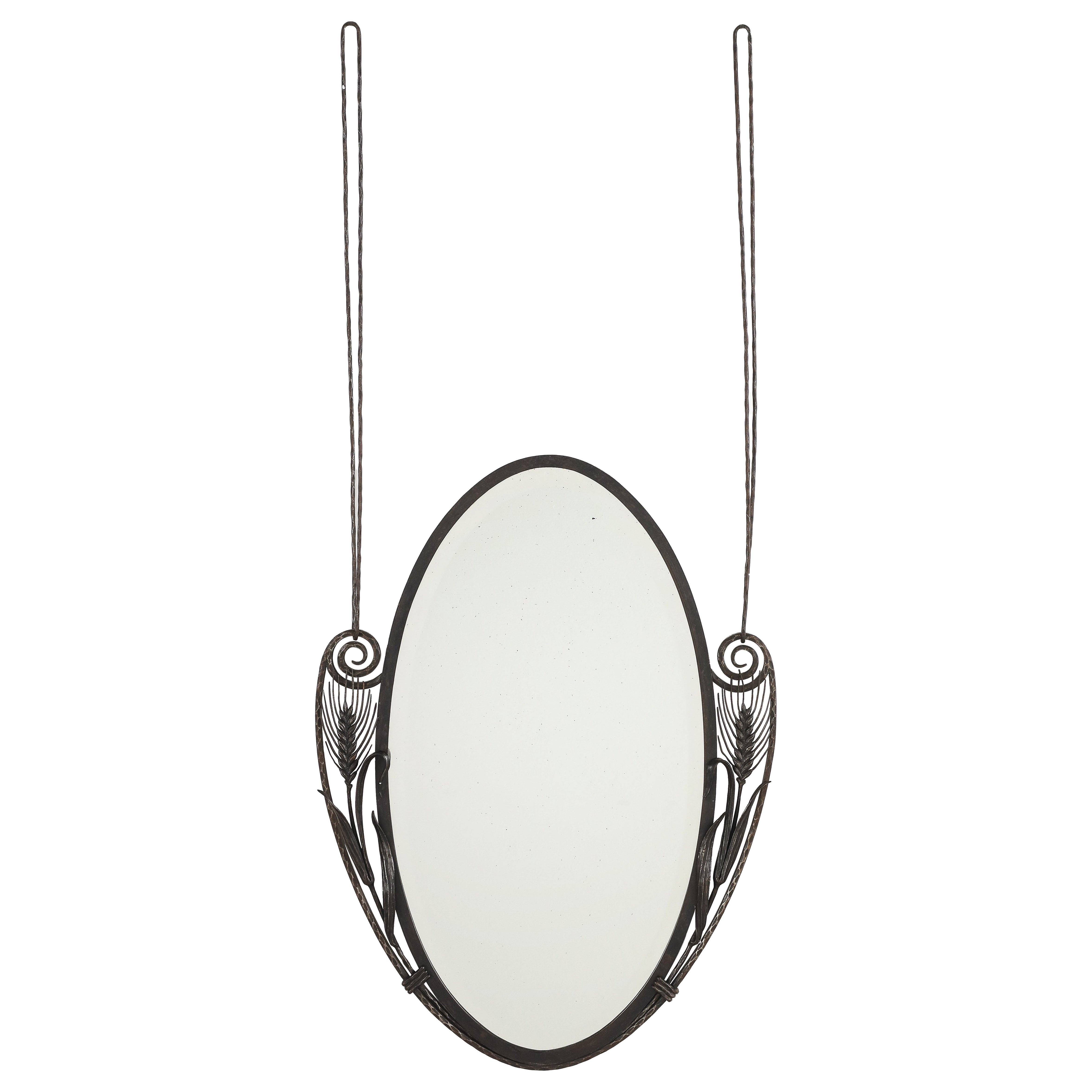 Wall Mirror en fer forgé Art Deco français, vers 1930