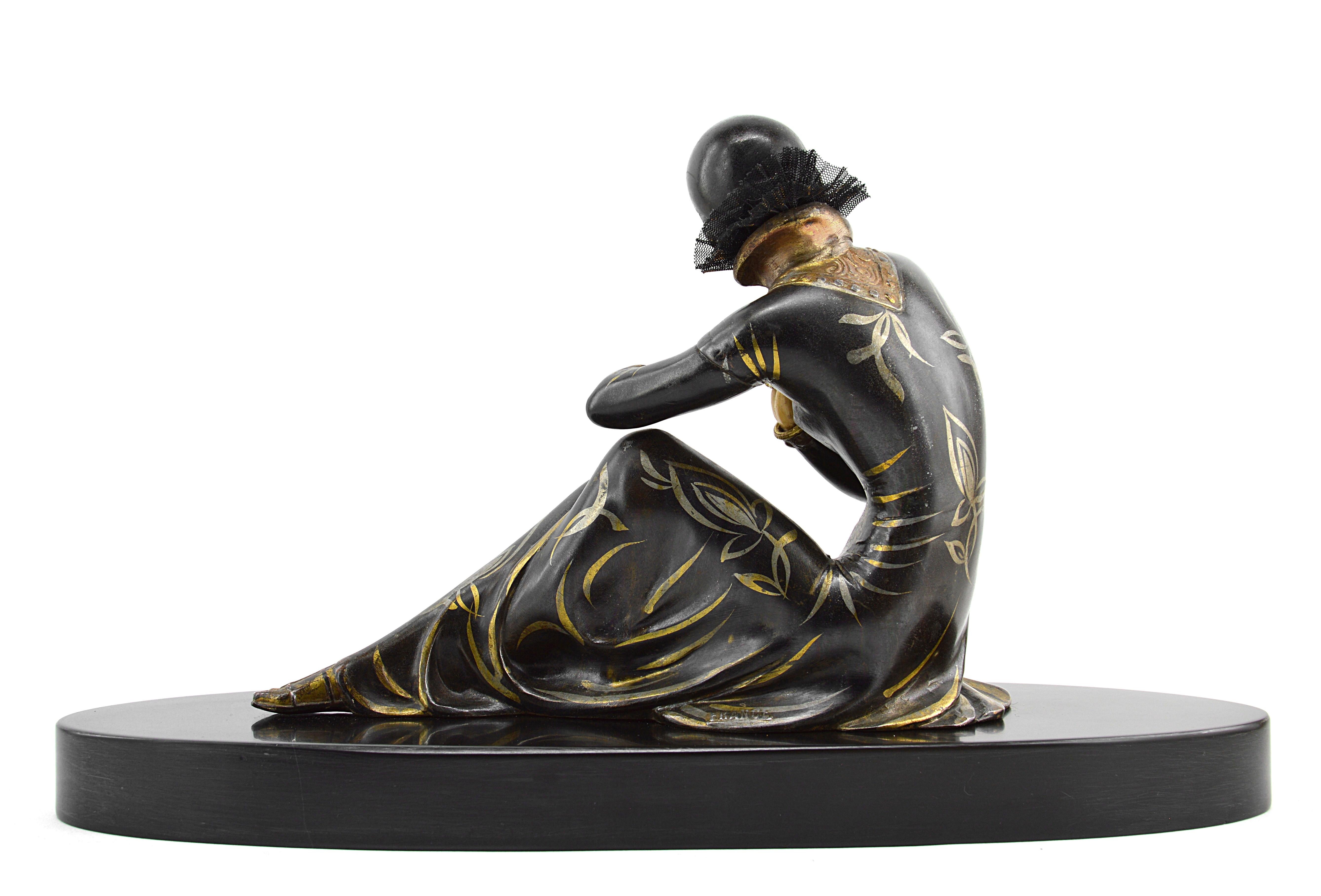 French Art Deco Young Lady Sculpture, 1920s 1