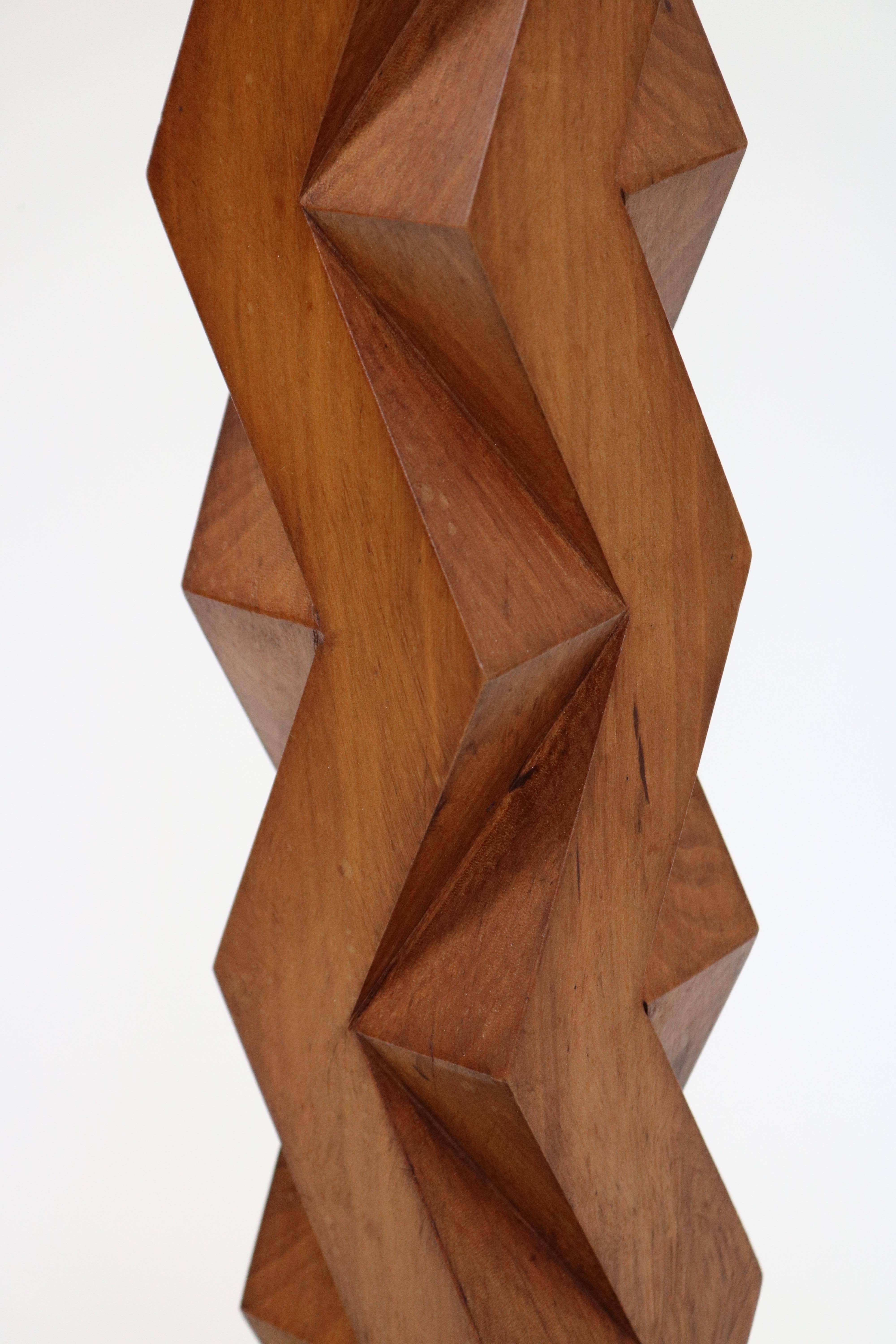 20th Century French Art Deco Zig-Zag Wooden Pedestal