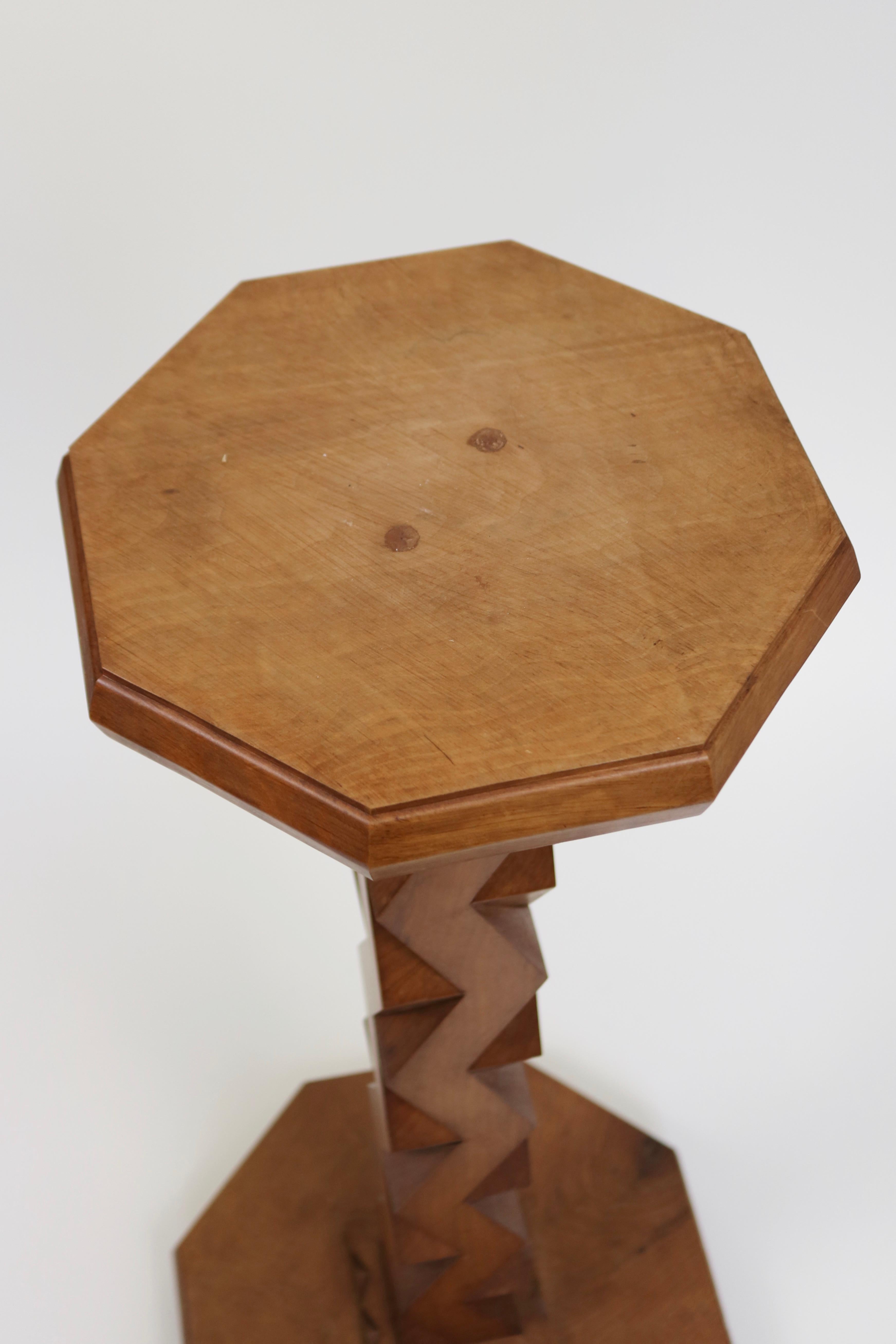 French Art Deco Zig-Zag Wooden Pedestal 5