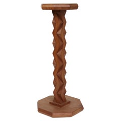 French Art Deco Zig-Zag Wooden Pedestal