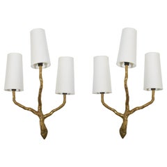 Vintage French Art Decorative wall sconces by Maison Arlus
