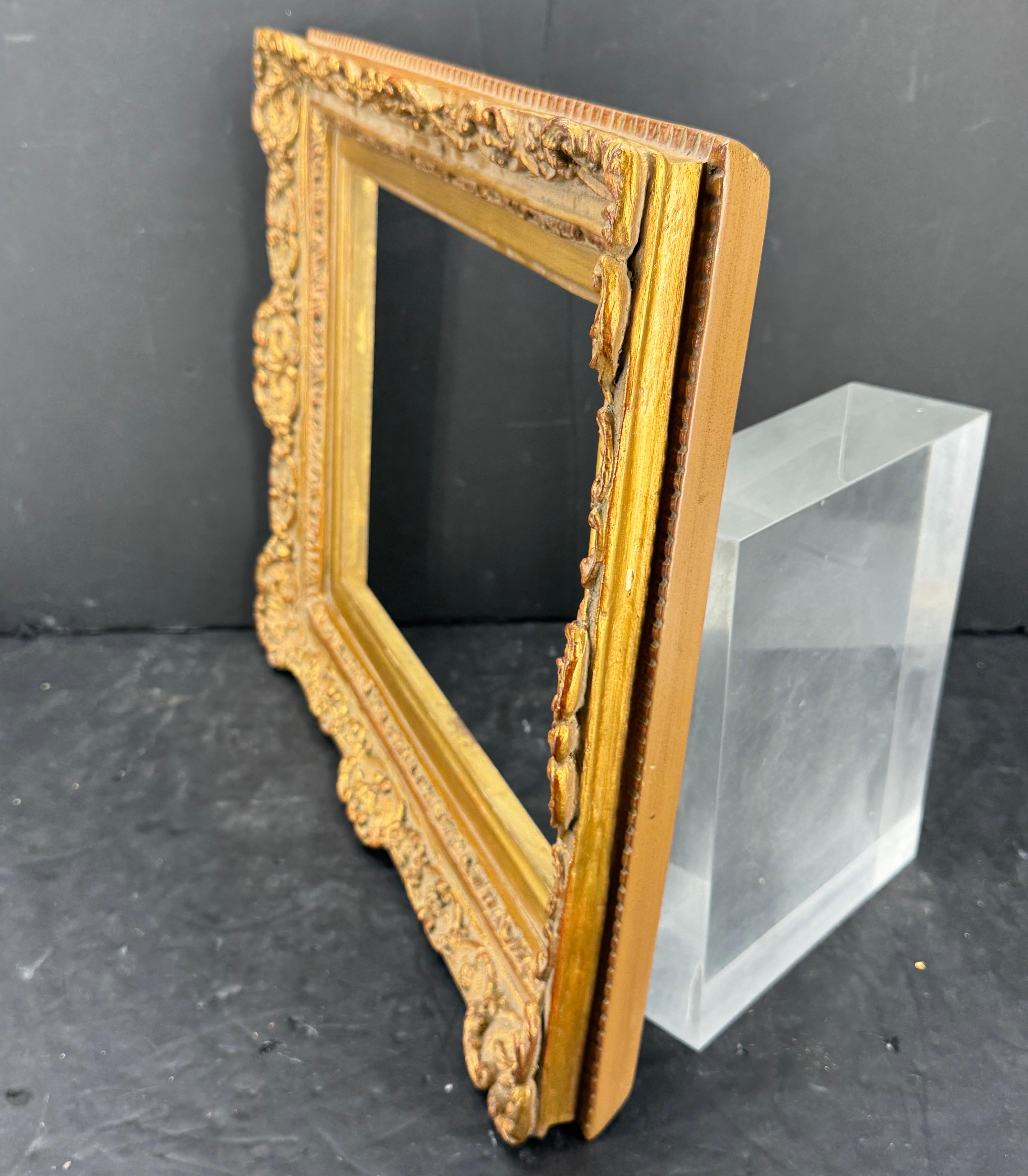 French Art Frame In the Style of Rococo Rectangular Gold Gilded 4