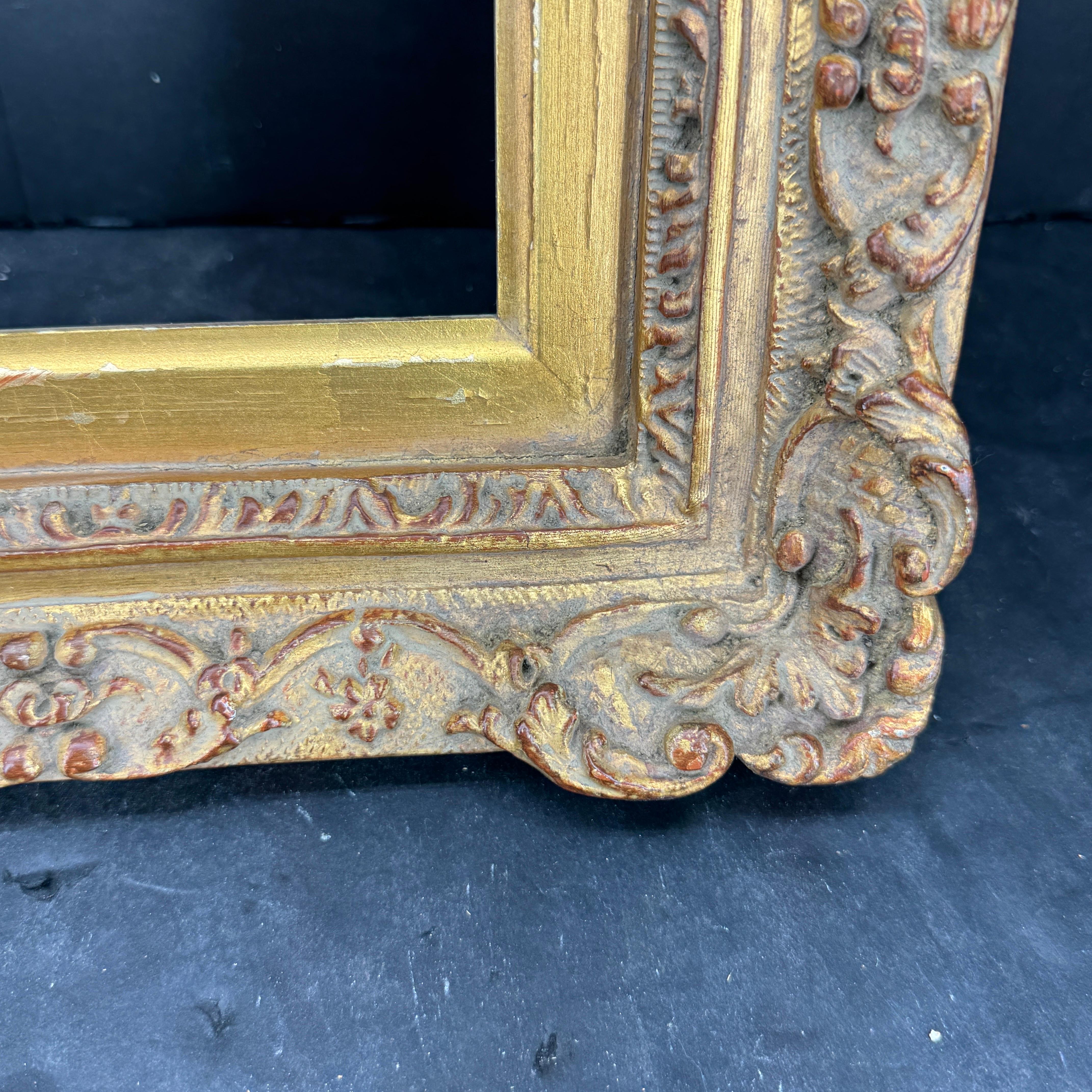 French Art Frame In the Style of Rococo Rectangular Gold Gilded 5