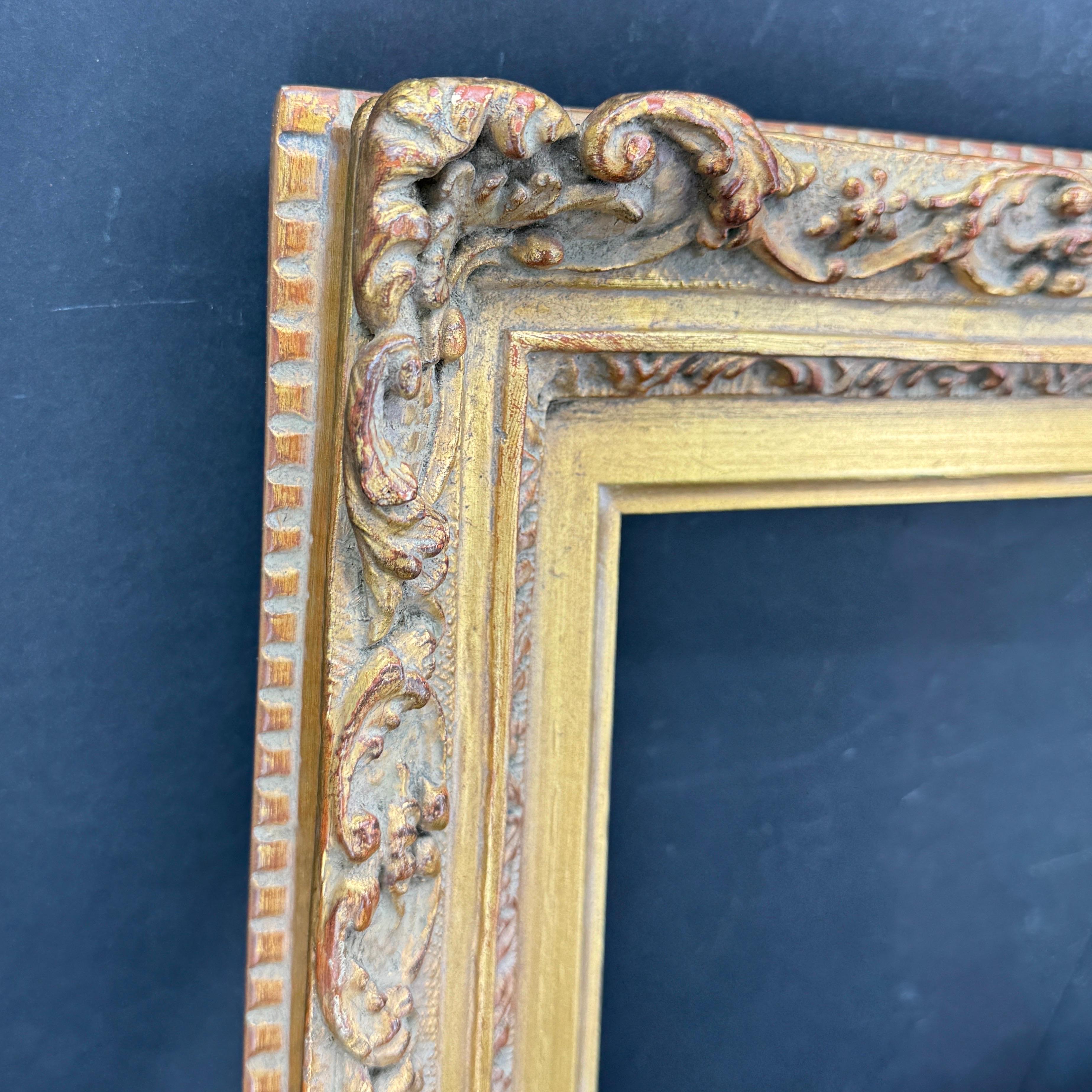French Art Frame In the Style of Rococo Rectangular Gold Gilded 6