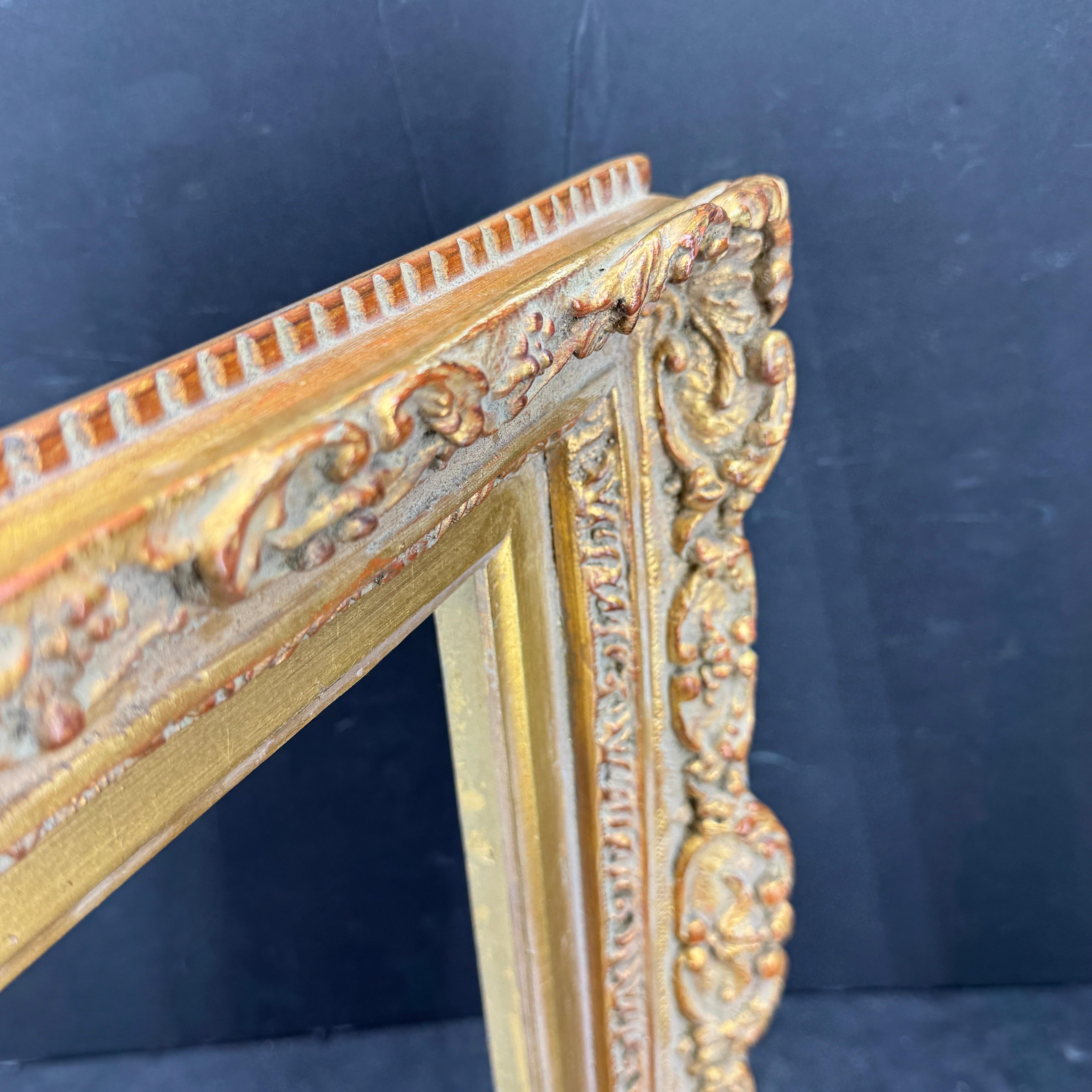 French Art Frame In the Style of Rococo Rectangular Gold Gilded 10