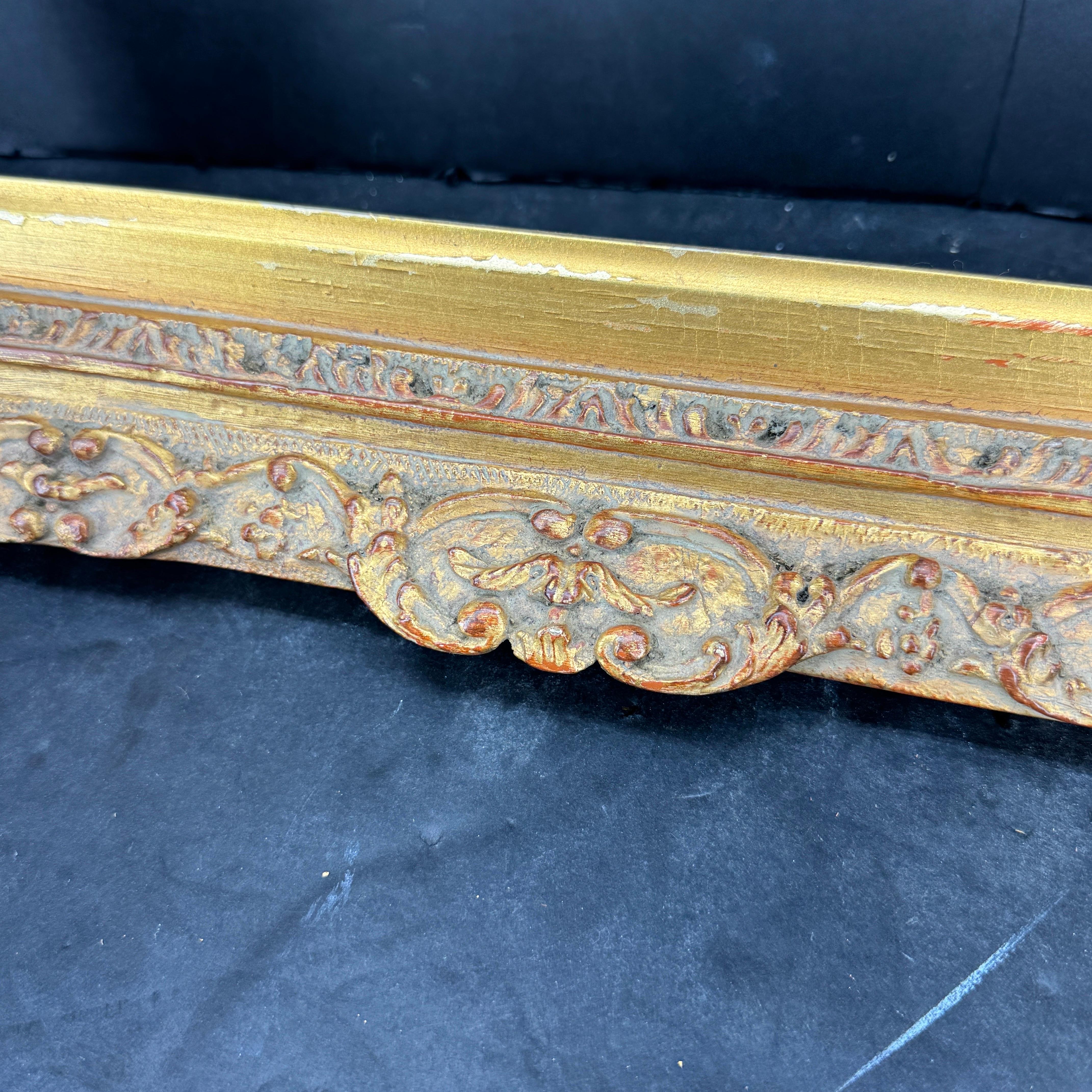 French Art Frame In the Style of Rococo Rectangular Gold Gilded 11