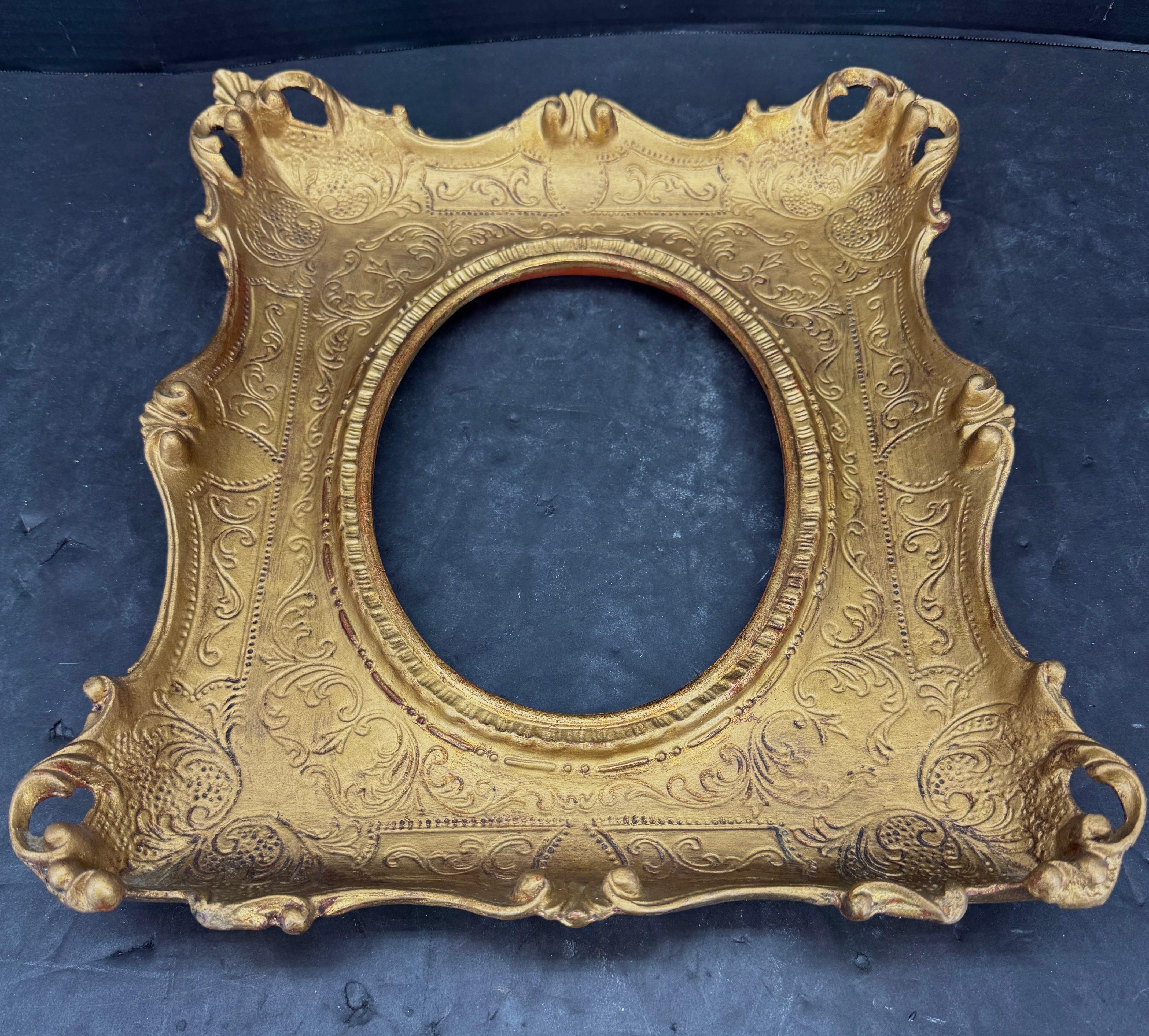 Gilt French Art Frame In the Style of Rococo Rectangular Gold Gilded For Sale