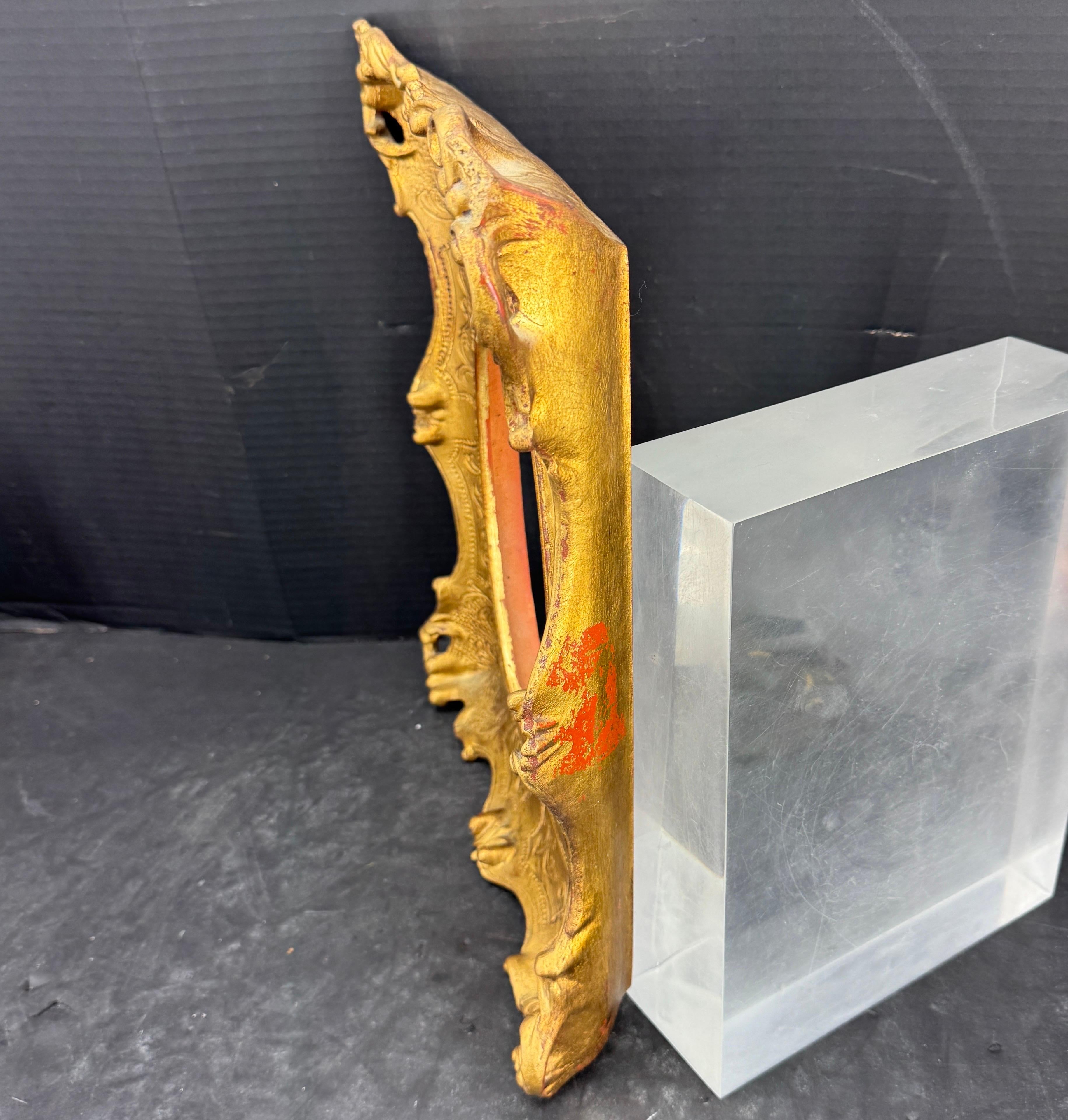 French Art Frame In the Style of Rococo Rectangular Gold Gilded For Sale 2