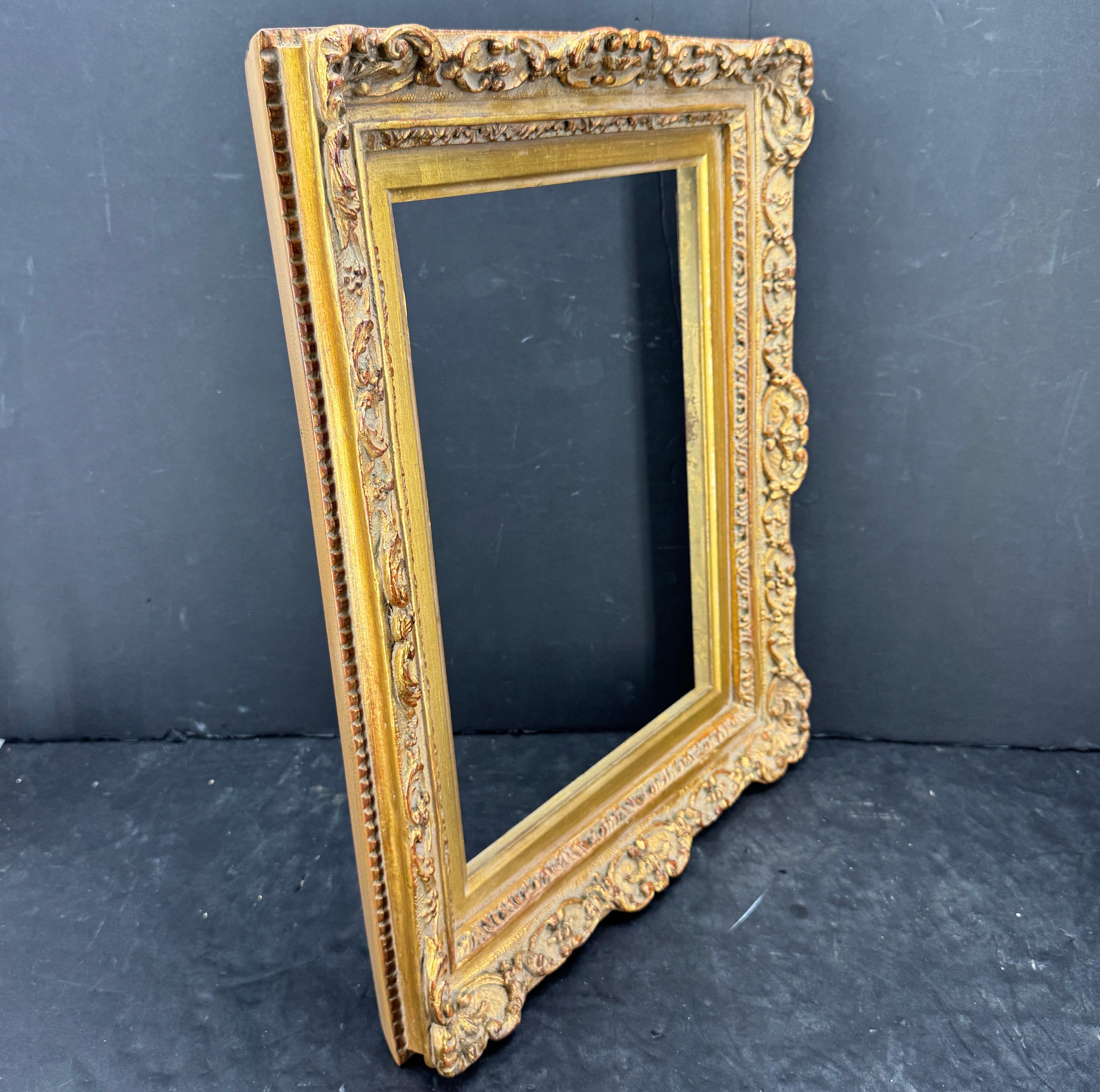 French Art Frame In the Style of Rococo Rectangular Gold Gilded 2