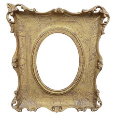 French Art Frame In the Style of Rococo Rectangular Gold Gilded