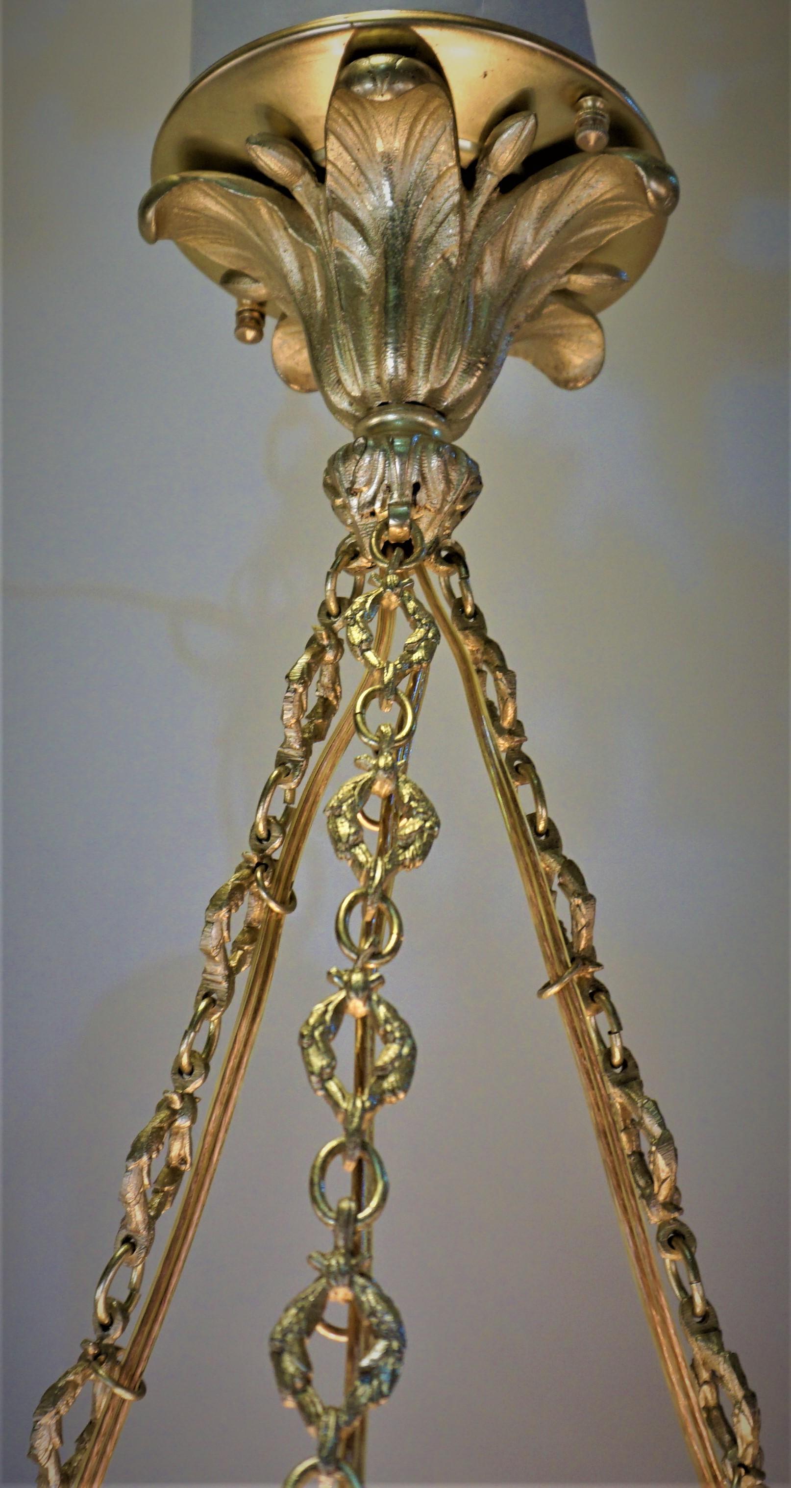 Art Nouveau French Art Glass Chandelier by Daum Nancy