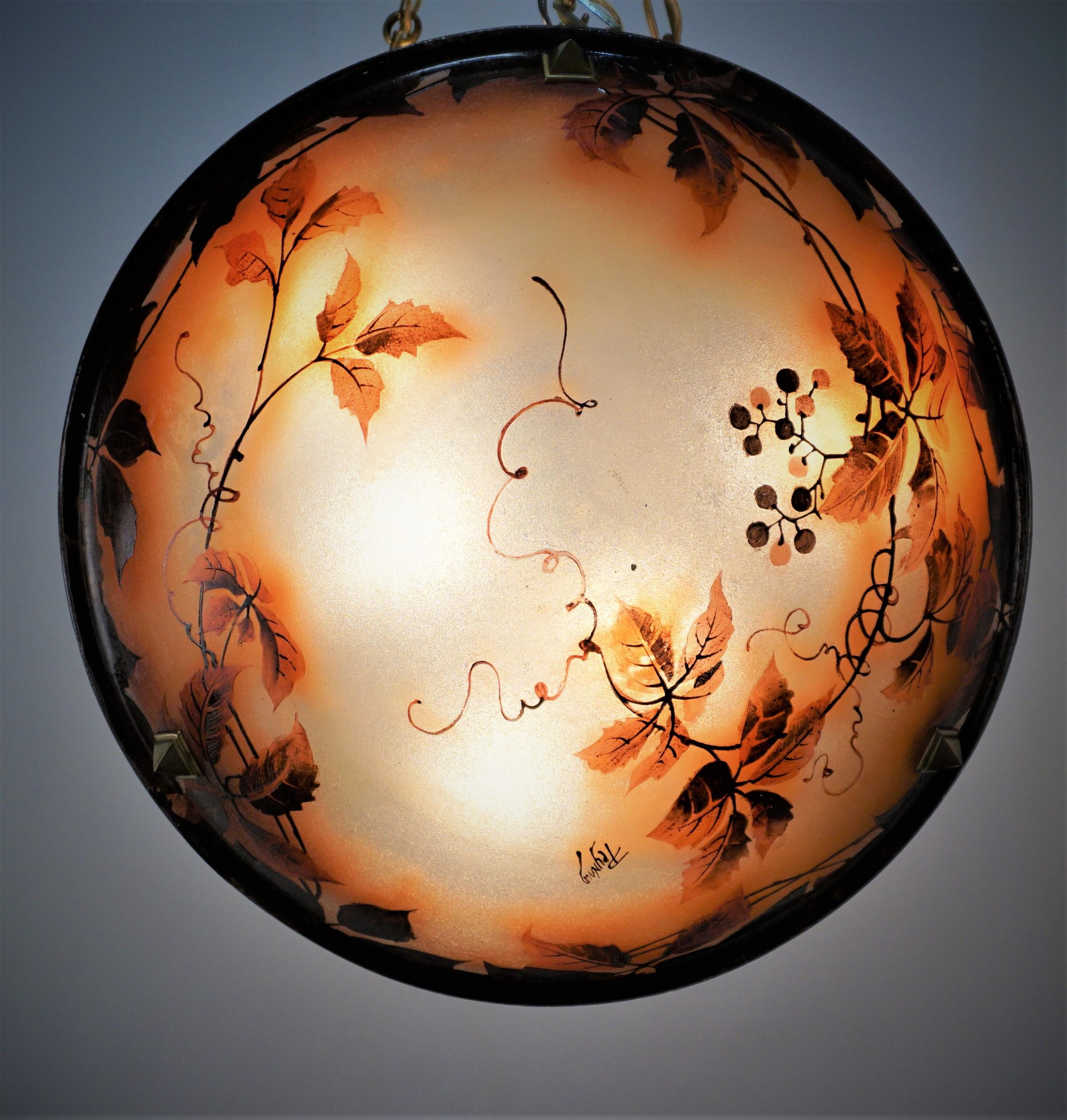 French Art Glass Chandelier by JeanSimon Peynaud (18691952) at 1stDibs