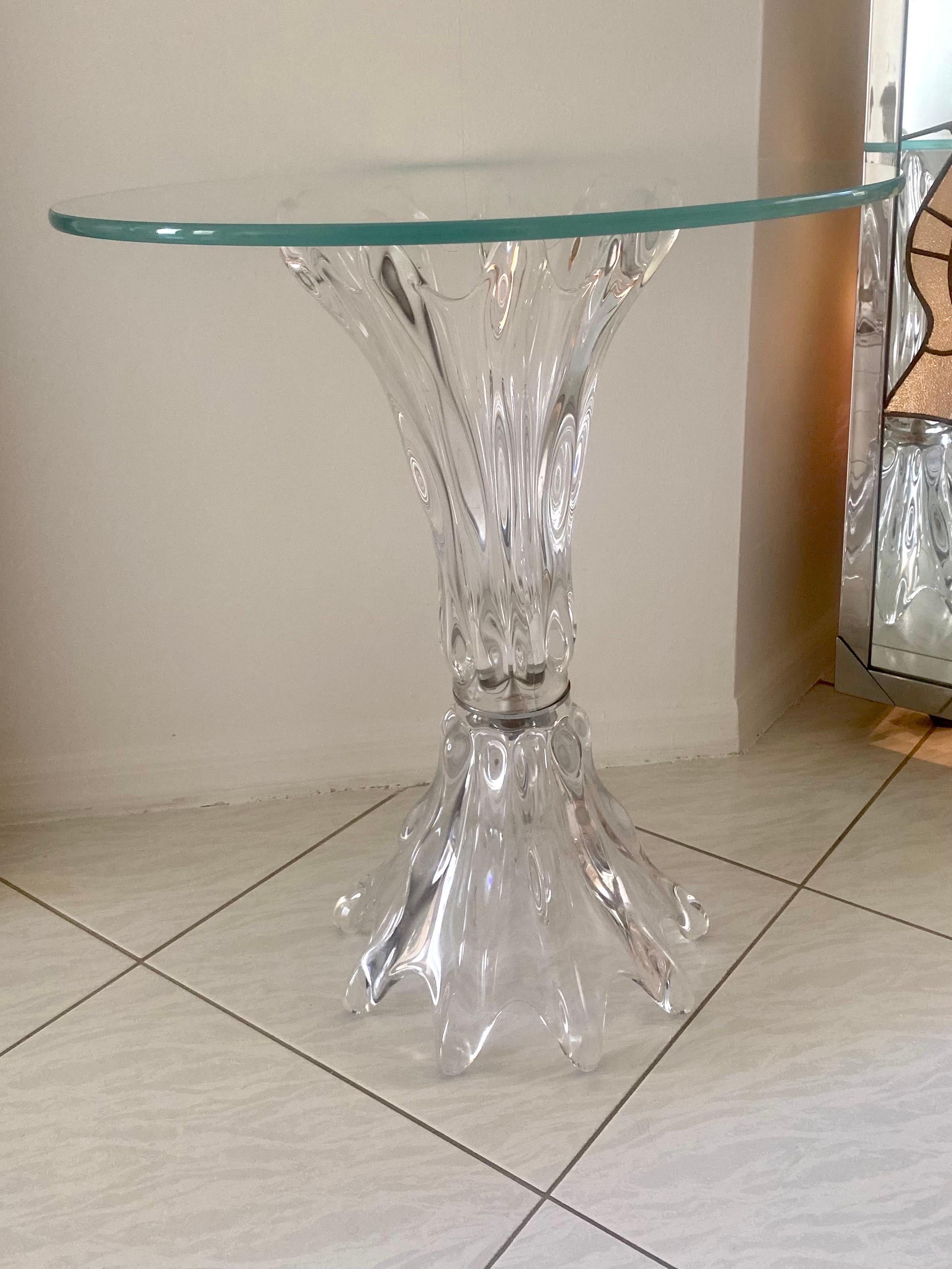 French Art Glass Custom Side Table by Vannes, France For Sale 5