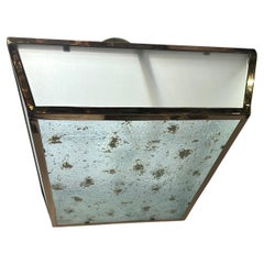 French Art Glass Square Light Fixture