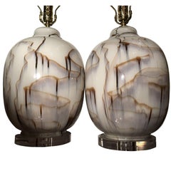 French Art Glass Table Lamps