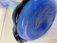 Art Deco French Glass Vase by Jean-Michel Operto, Signed Biot, France Glass Vase