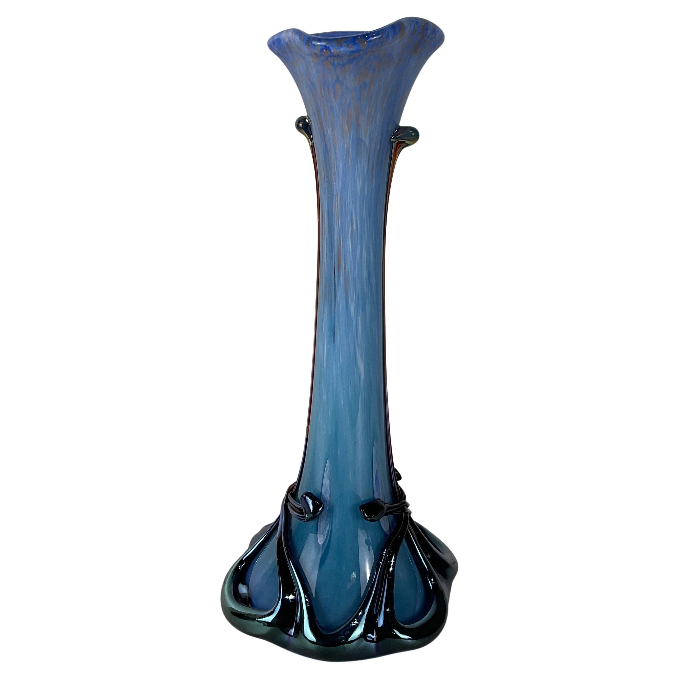 French Deco Art Glass Vase Signed Jean Michel Operto