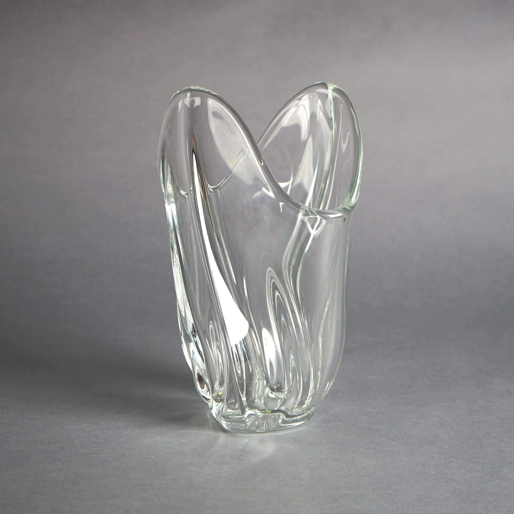 French Art Glass Vase, Signed Art Vannes France, 20th C In Good Condition For Sale In Big Flats, NY