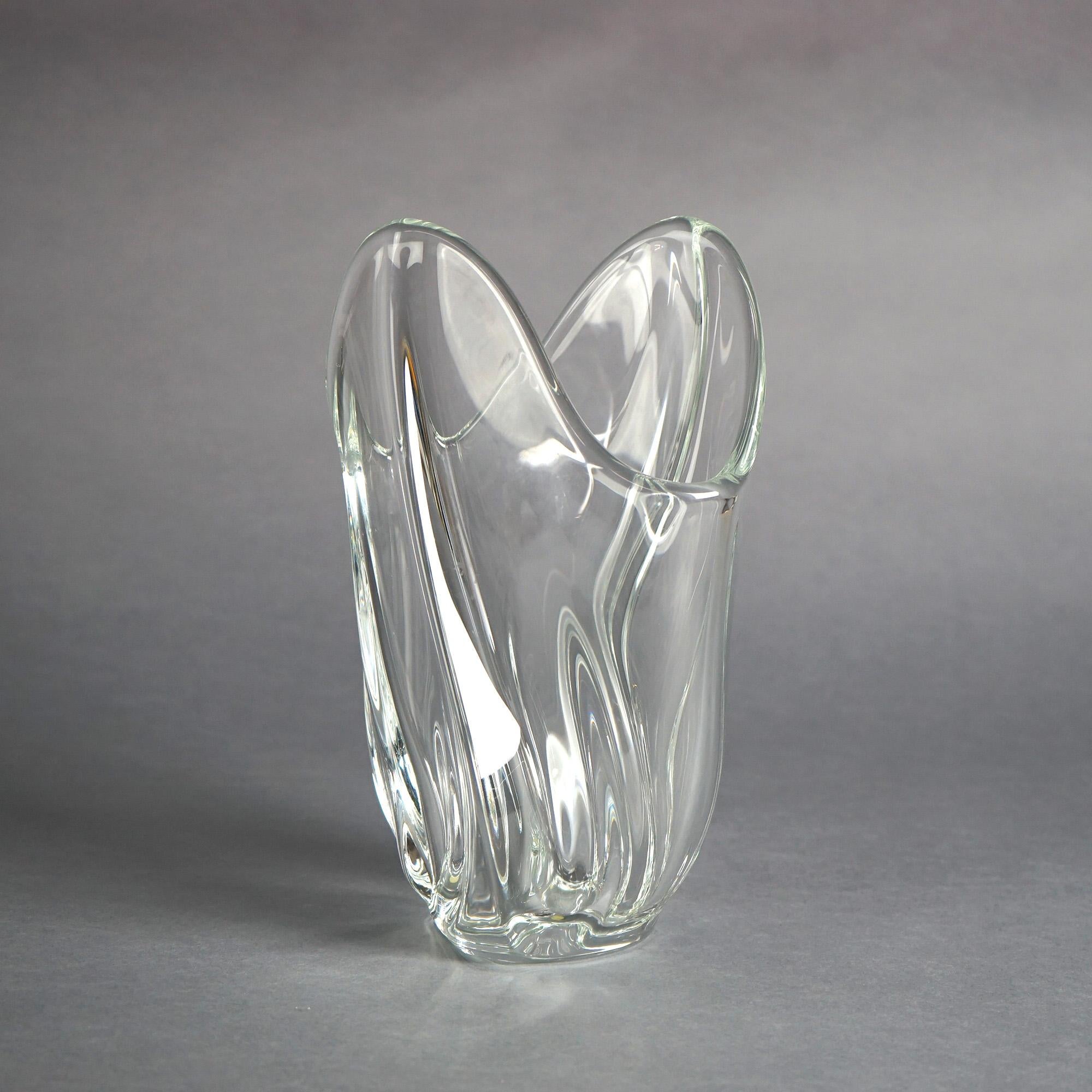 20ième siècle Vase en verre d'art français, signé Art Vannes France, 20e siècle en vente