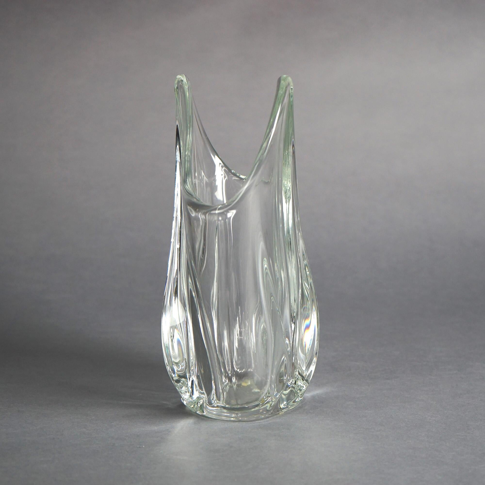 Verre d'art Vase en verre d'art français, signé Art Vannes France, 20e siècle en vente