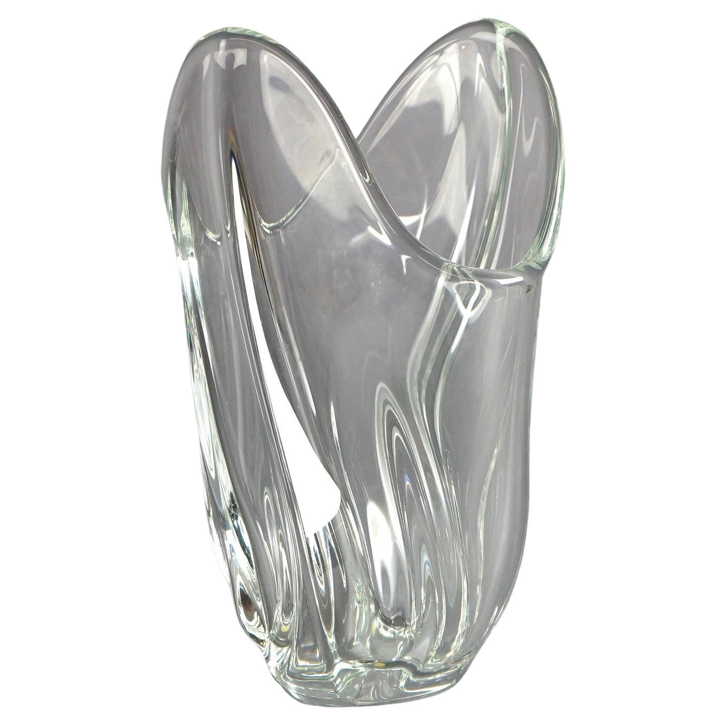 Vase en verre d'art français, signé Art Vannes France, 20e siècle