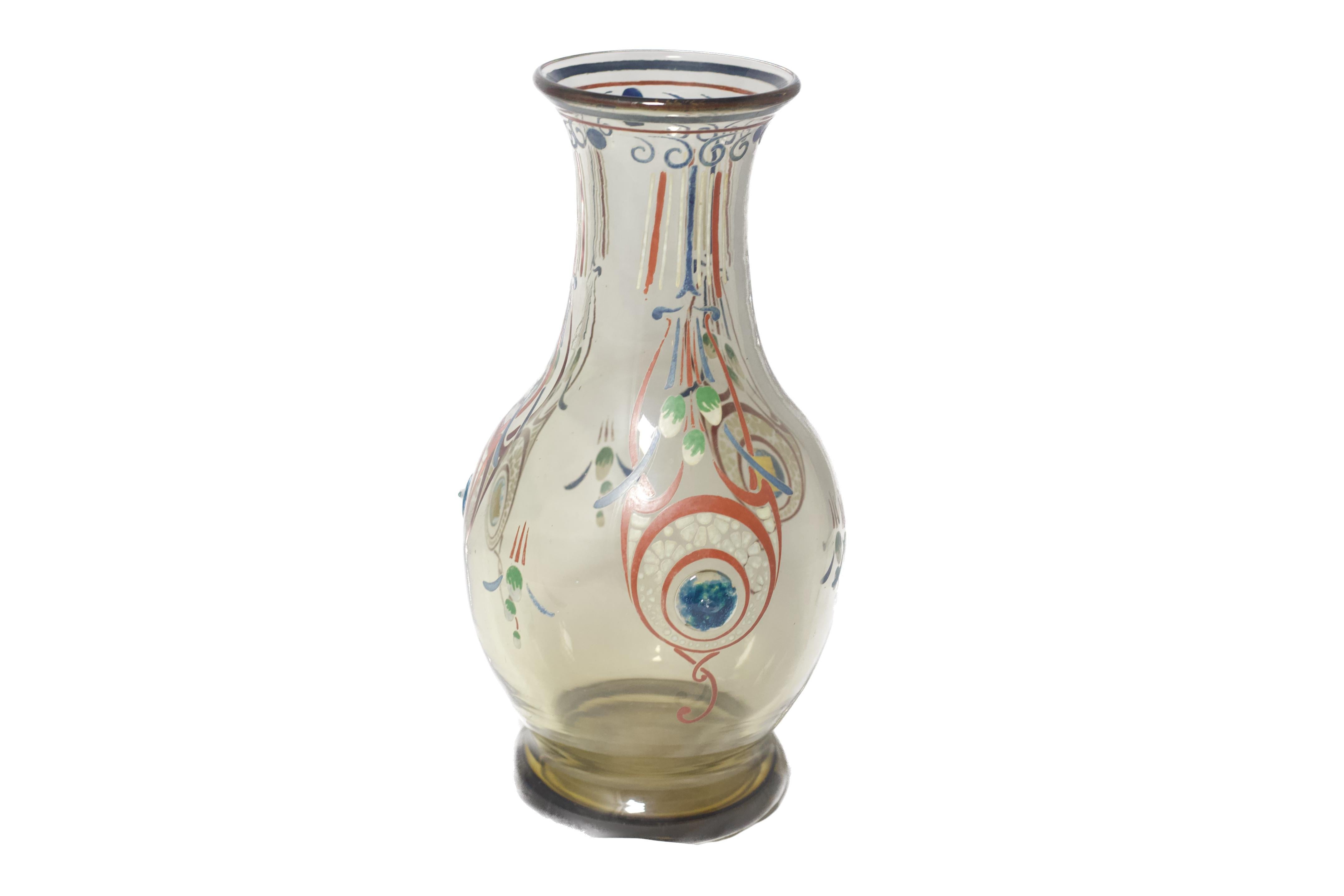 XX secolo Vaso in vetro artistico francese con intarsi di Schneider Paris in vendita