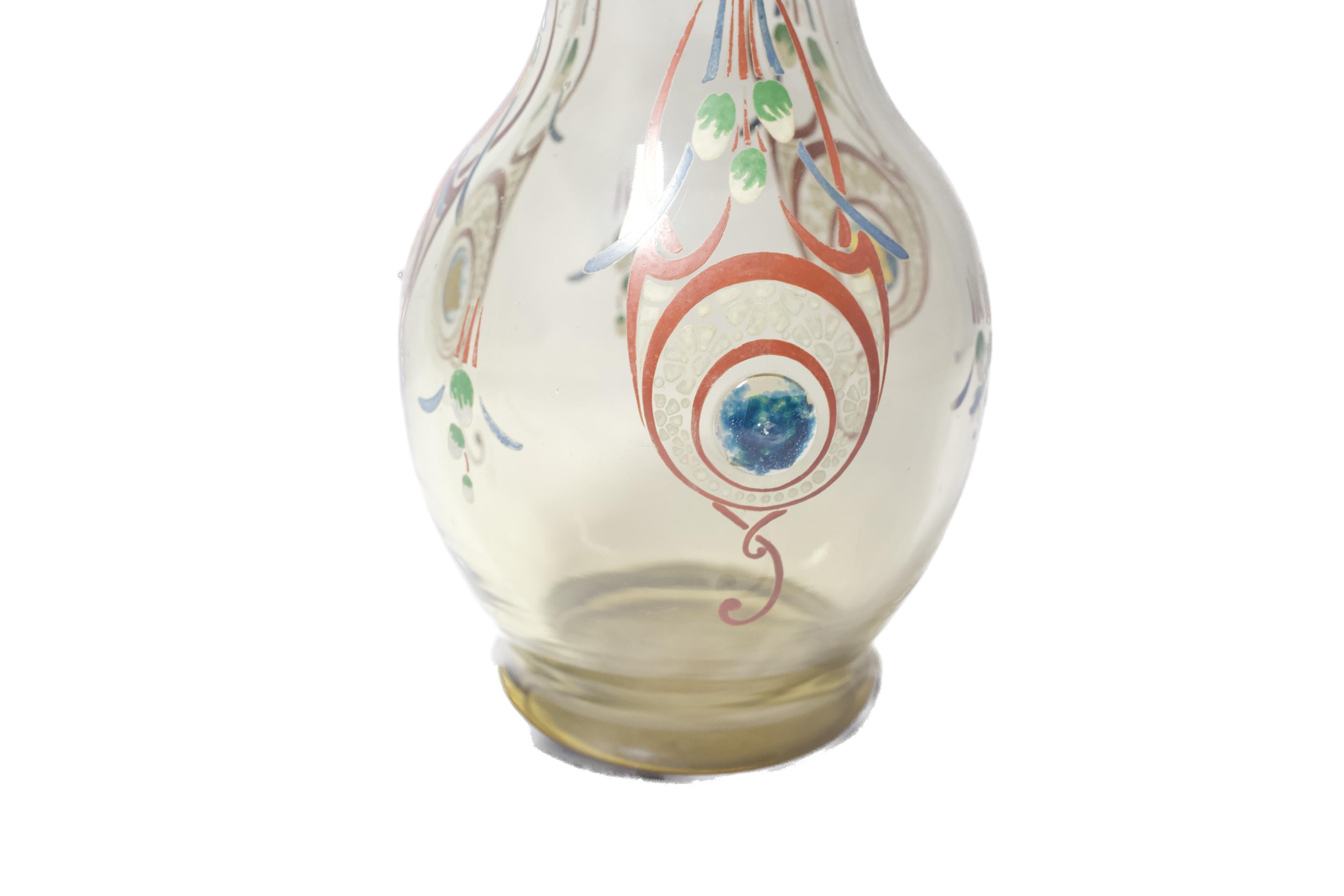 Vetro Vaso in vetro artistico francese con intarsi di Schneider Paris in vendita