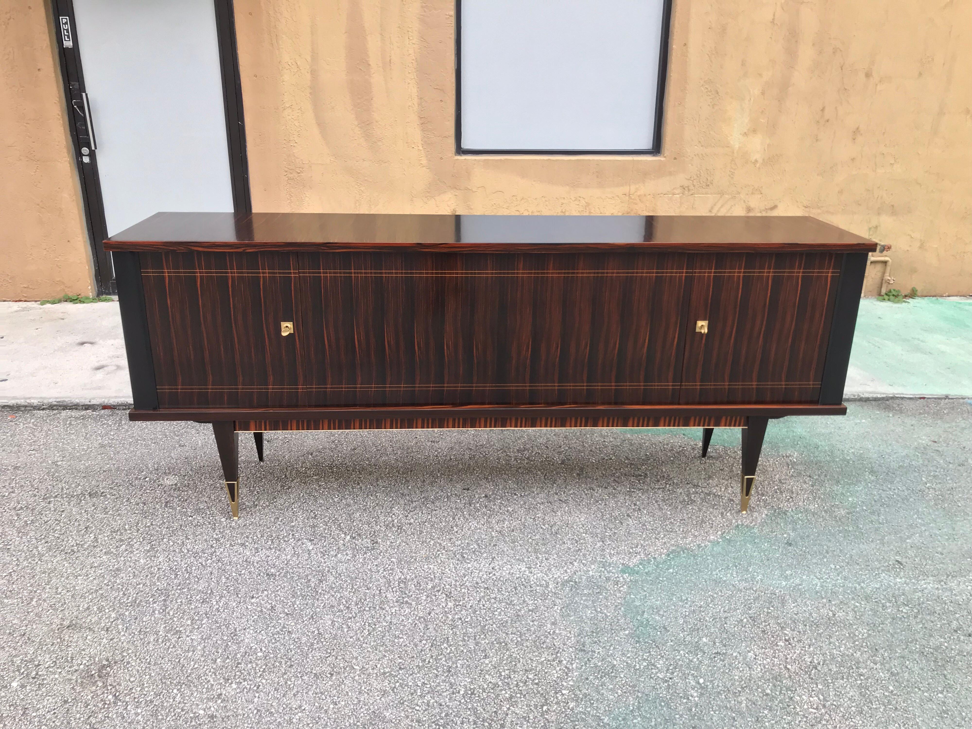 French Modern Macassar Ebony Sideboard / Credenzas 4