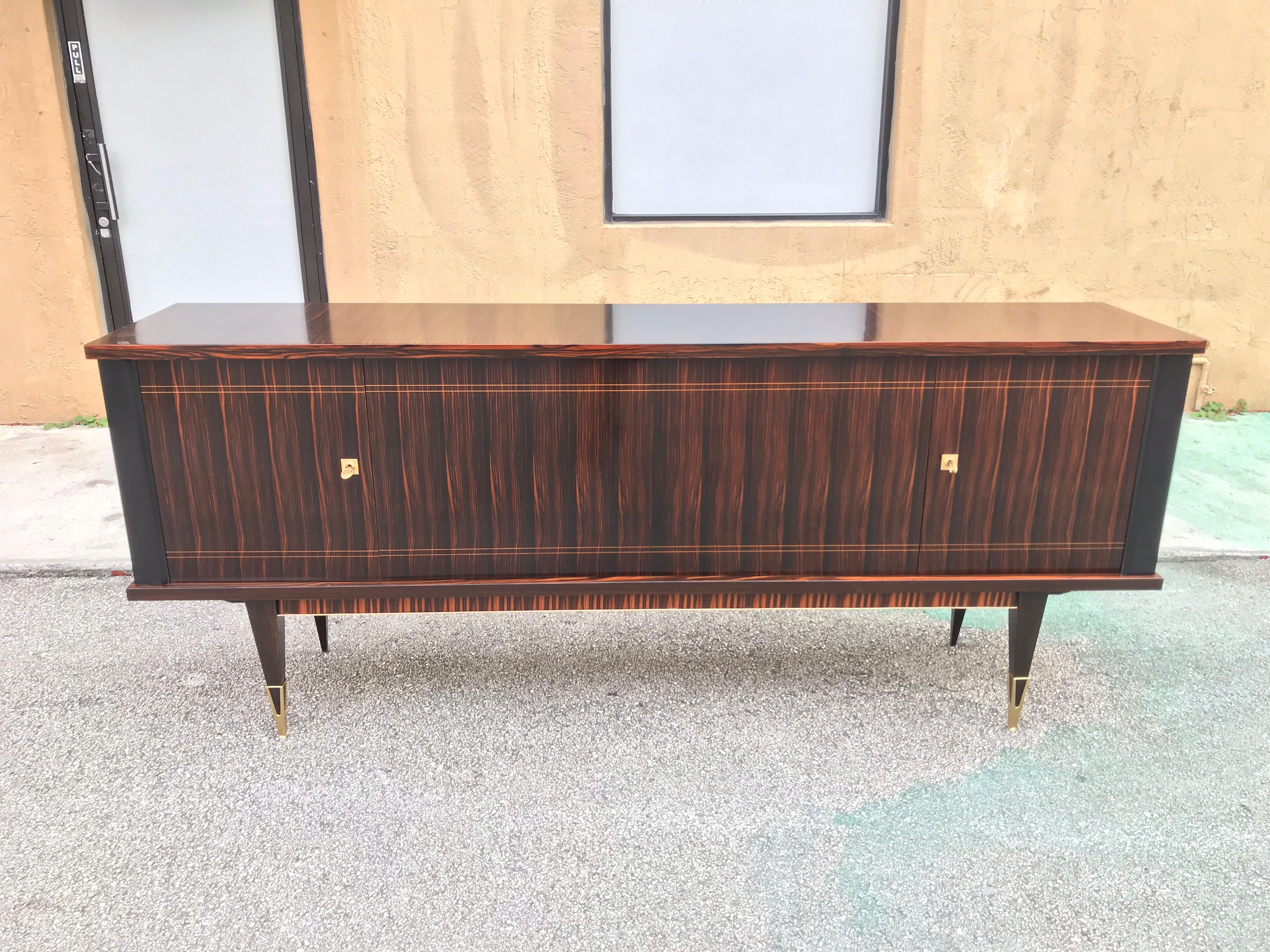 Mid-Century Modern French Modern Macassar Ebony Sideboard / Credenzas