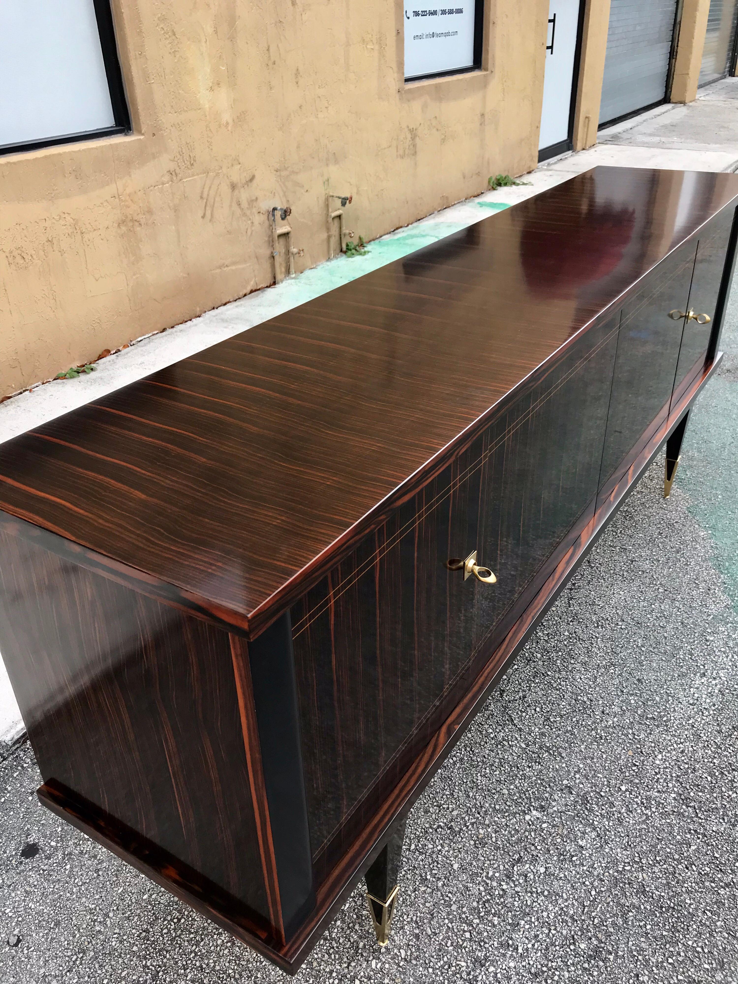 Mid-20th Century French Modern Macassar Ebony Sideboard / Credenzas