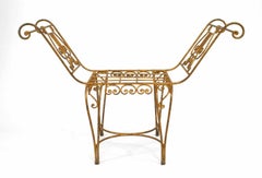 French Art Moderne Lyre Window Bench