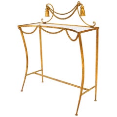 Rope and Tassel Gilt and Glass Console Table