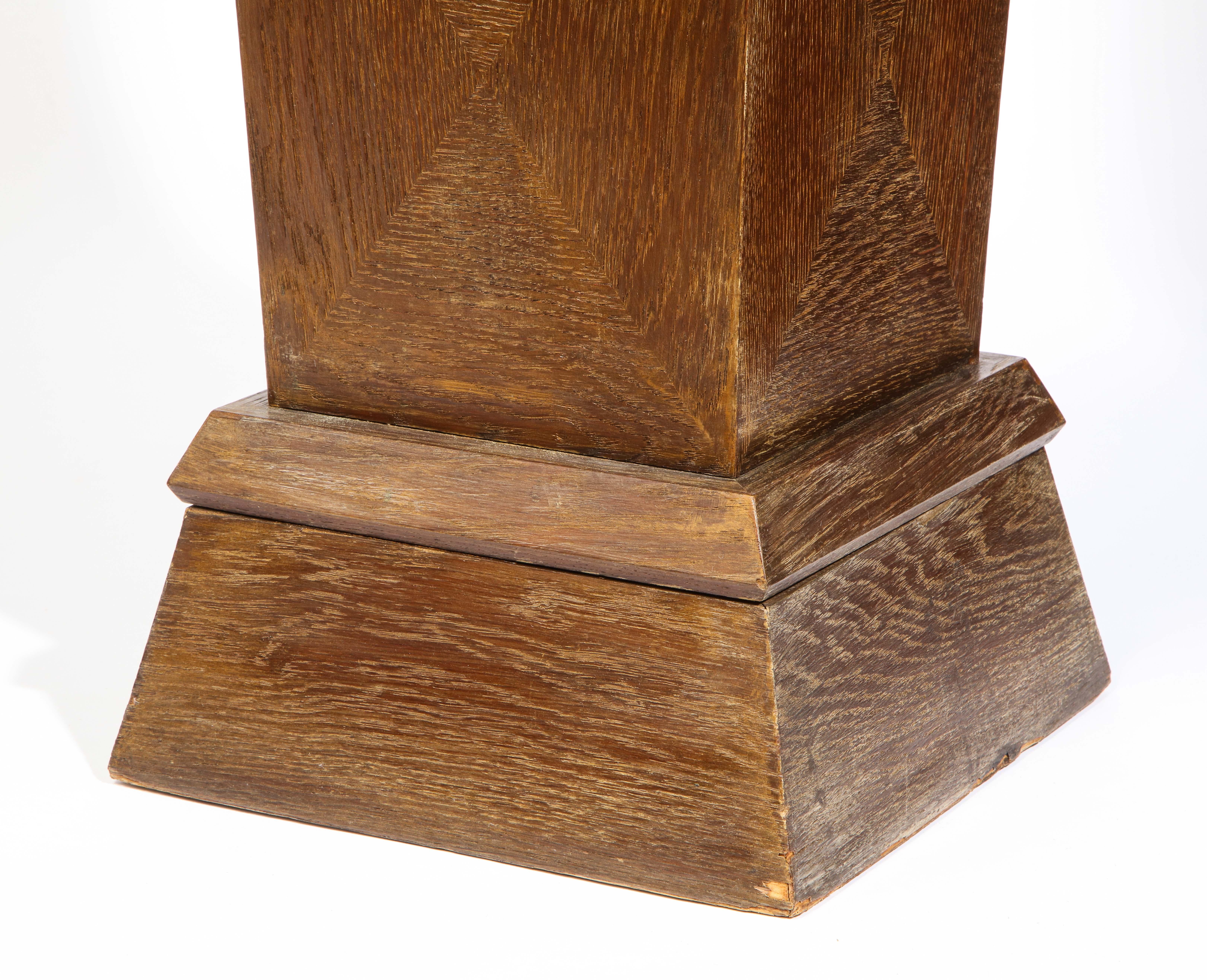 French Art Moderne Cerise Oak Pedestal, Modern For Sale 3
