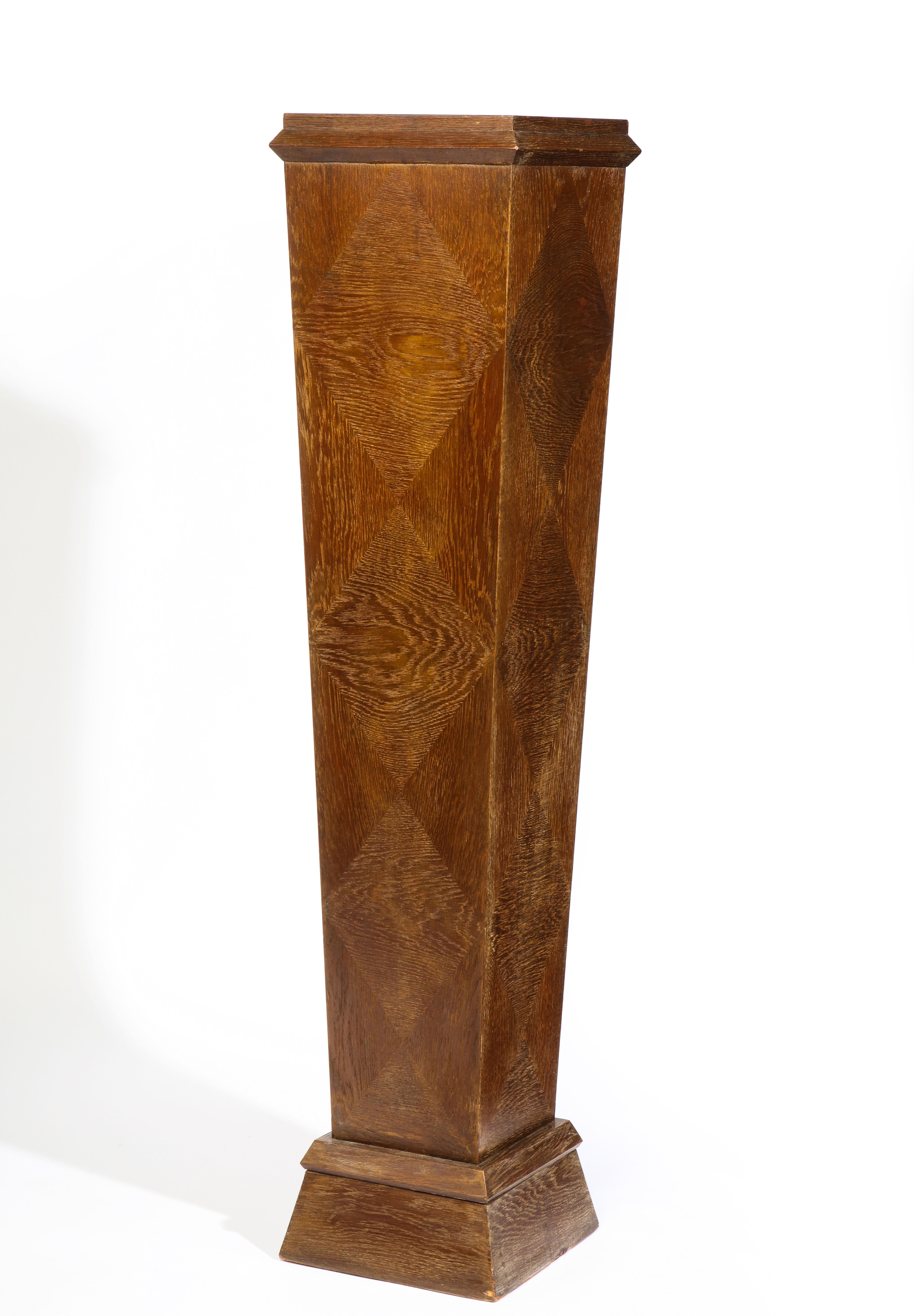 French Art Moderne Cerise Oak Pedestal, Modern For Sale 4