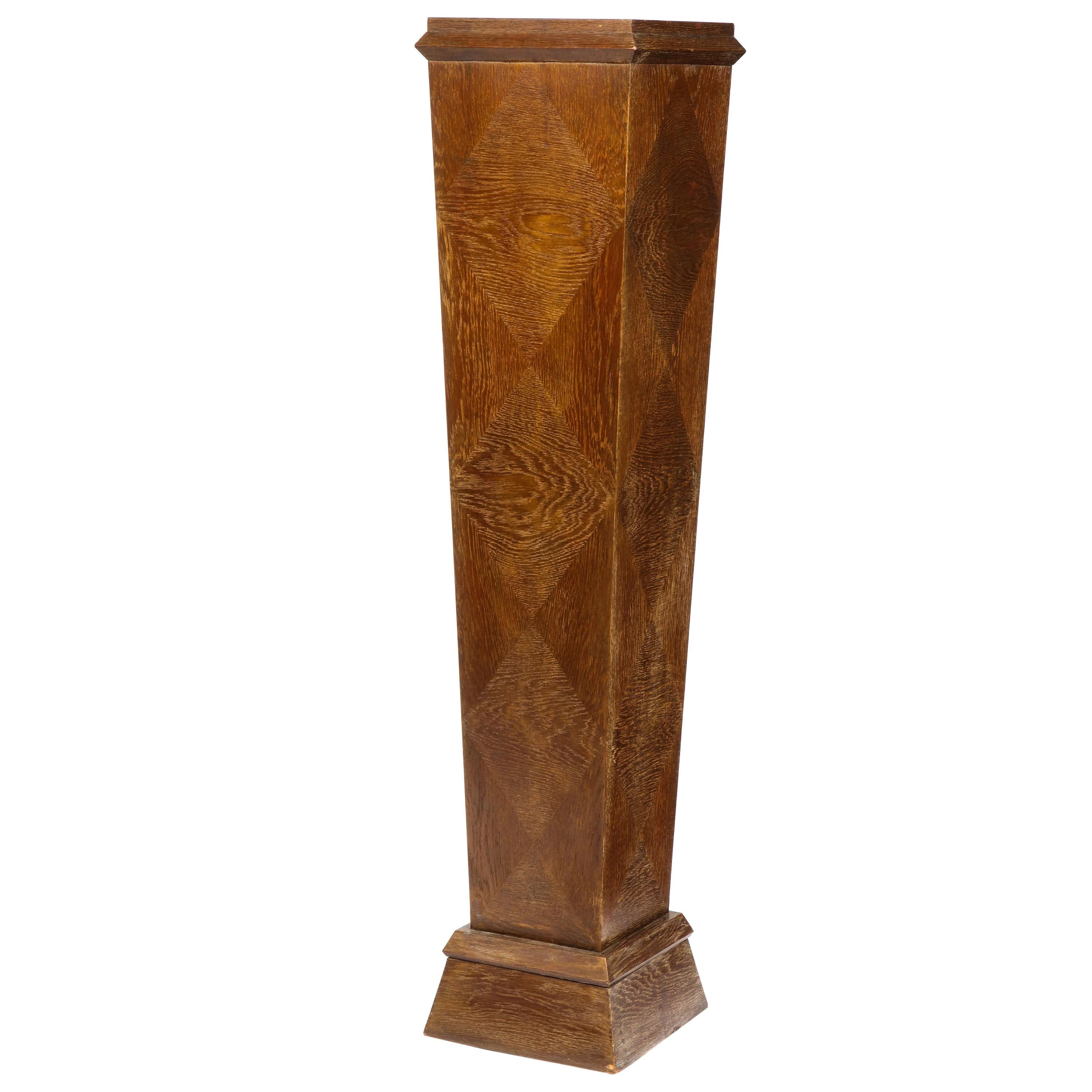 French Art Moderne Cerise Oak Pedestal, Modern