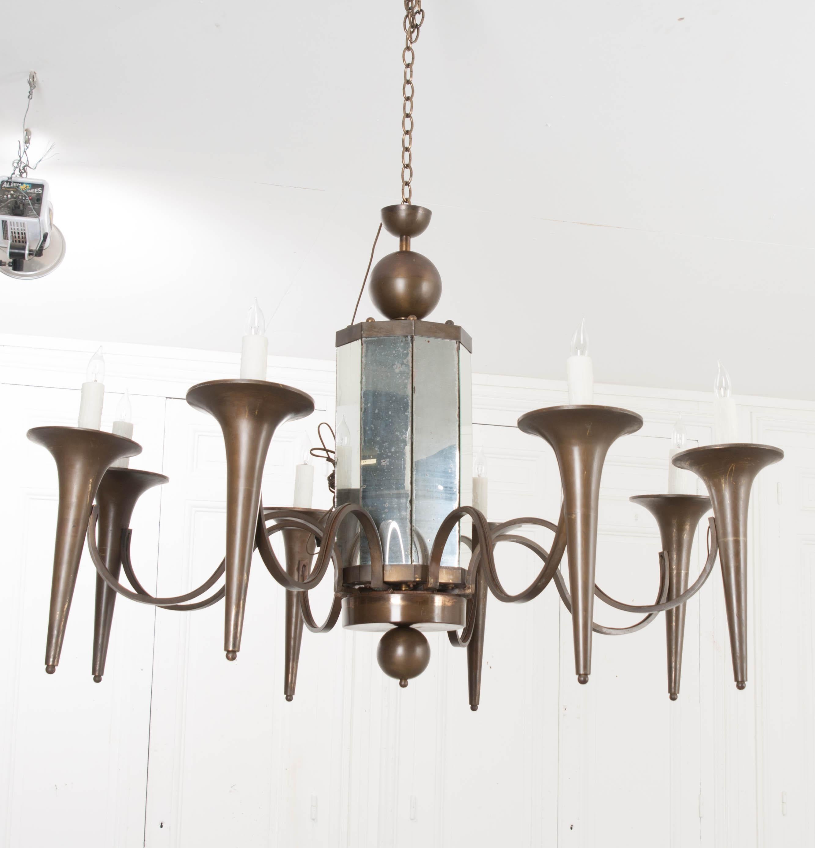 20th Century French Art Moderne Chandelier For Sale