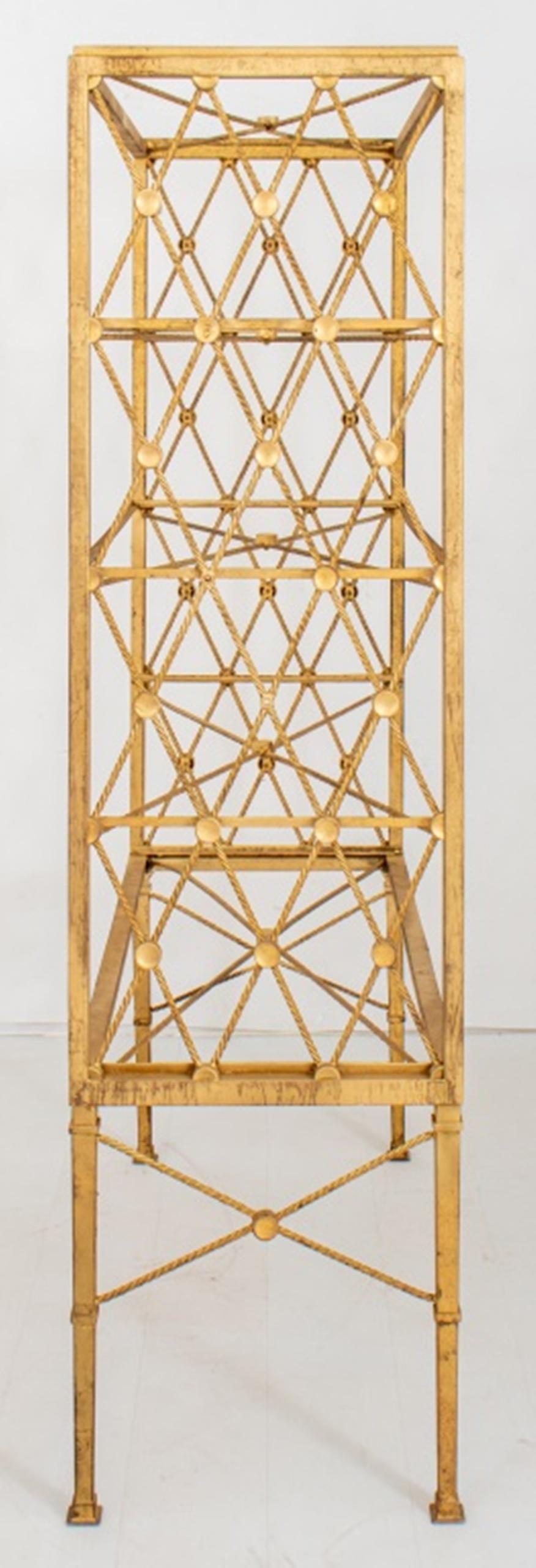 French Art Moderne Gilded Steel Etagere, 1940s For Sale 1