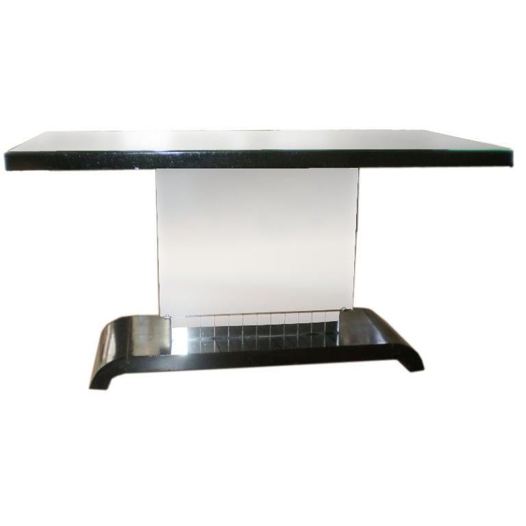 French Art Moderne Mirrored Cocktail Table For Sale 2