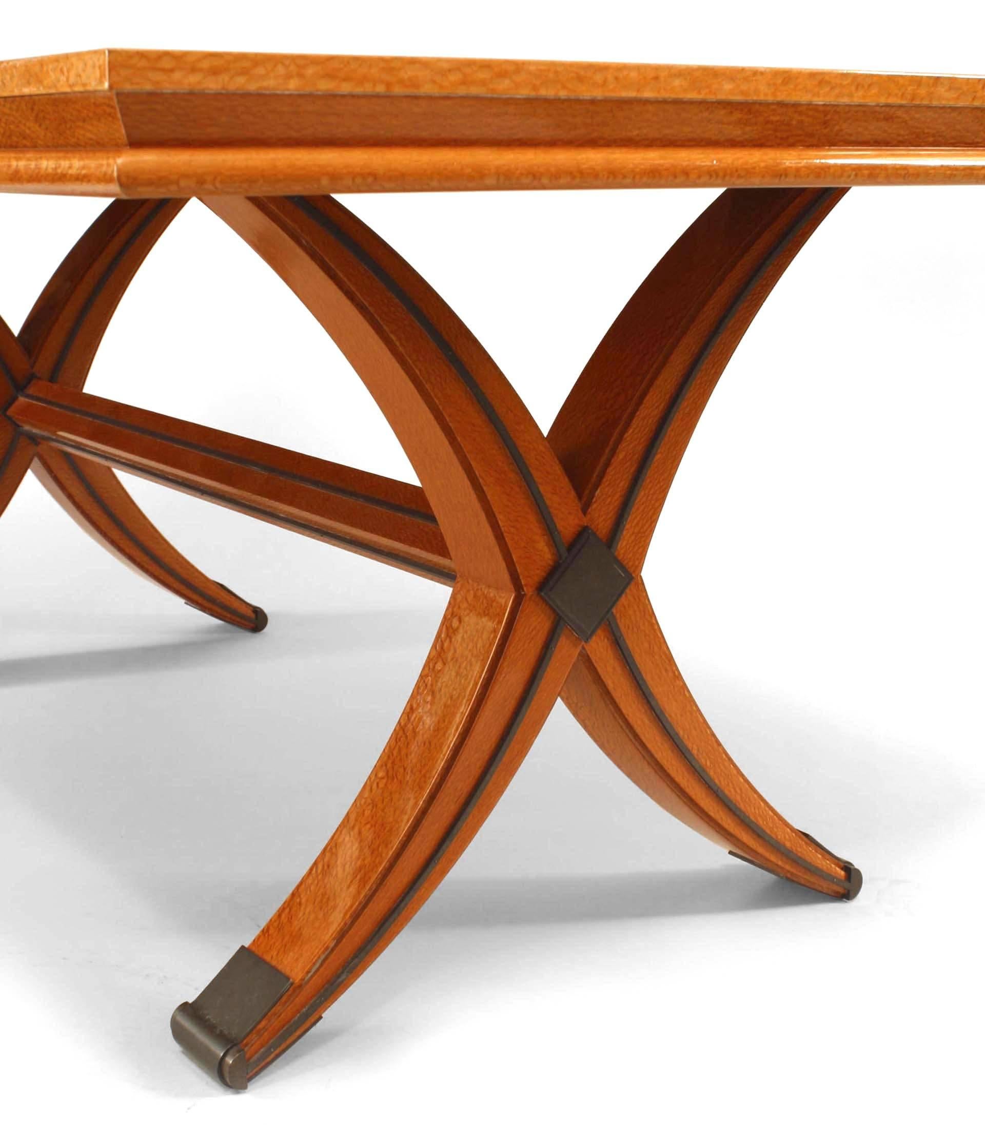 20th Century French Mid-Century Art Moderne Lacewood Dining Table (Manner of Andre Arbus) For Sale