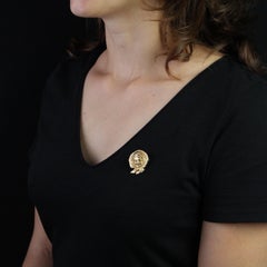 French Art Nouveau 18 Karat Yellow Gold Child's Portrait Brooch