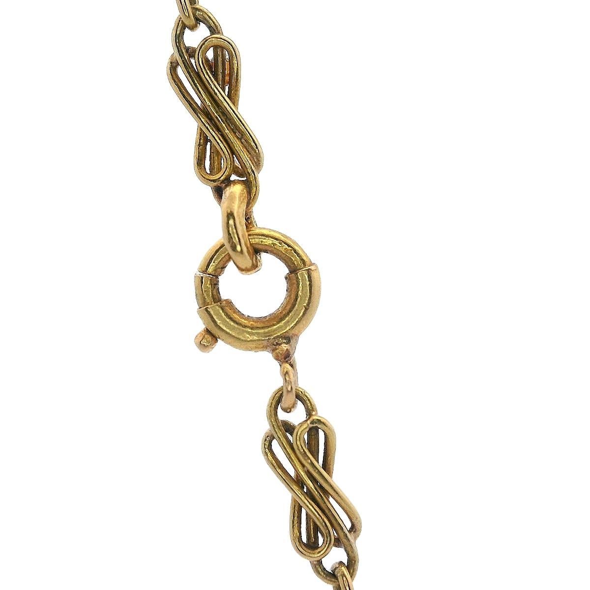 FRENCH Art Nouveau 18k Gold & Platinum Necklace with Diamonds and Natural Pealrs For Sale 6