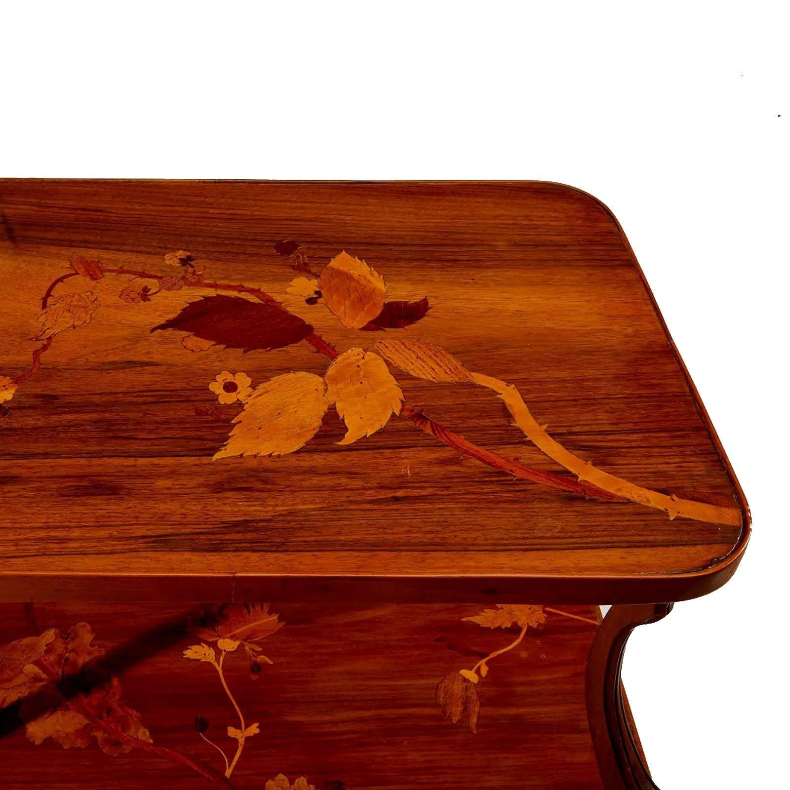 French Art Nouveau 20th Century Inlaid Table In Good Condition For Sale In Los Angeles, CA