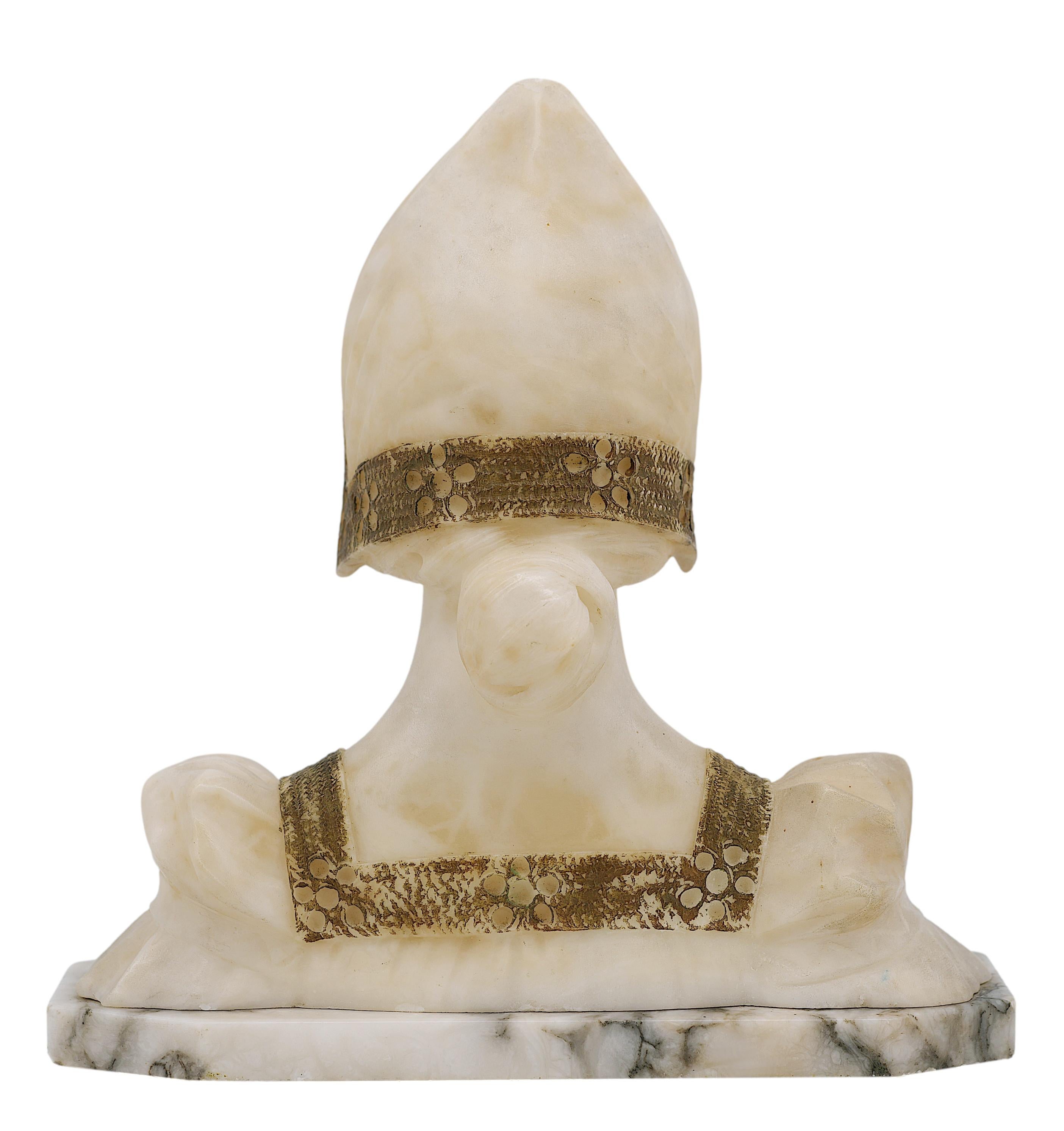 French Art Nouveau Alabaster Young Lady, 1900 For Sale 6