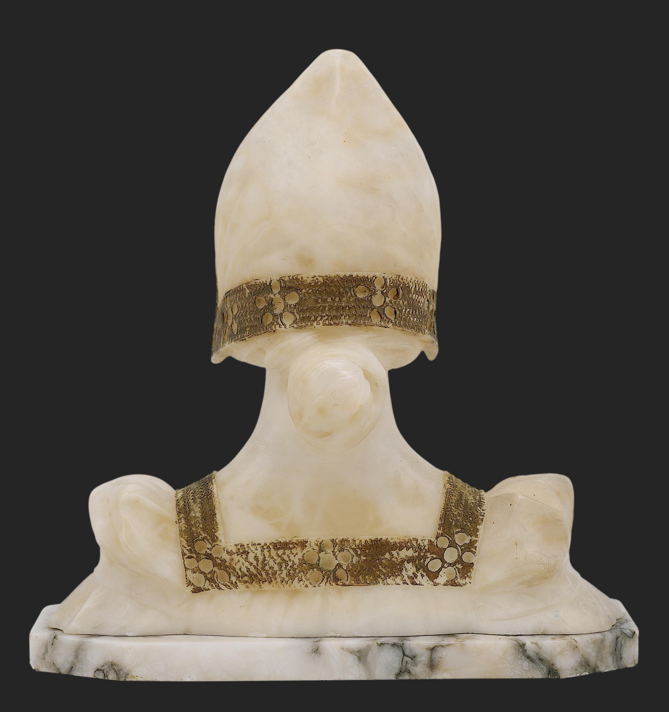 Inizio XX secolo Giovane donna in alabastro Art Nouveau francese 1900 in vendita