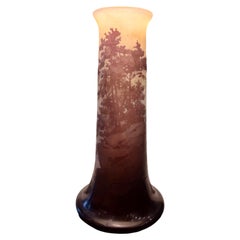 French Art Nouveau Alpine Landscape Cameo Glass by Emile Galle