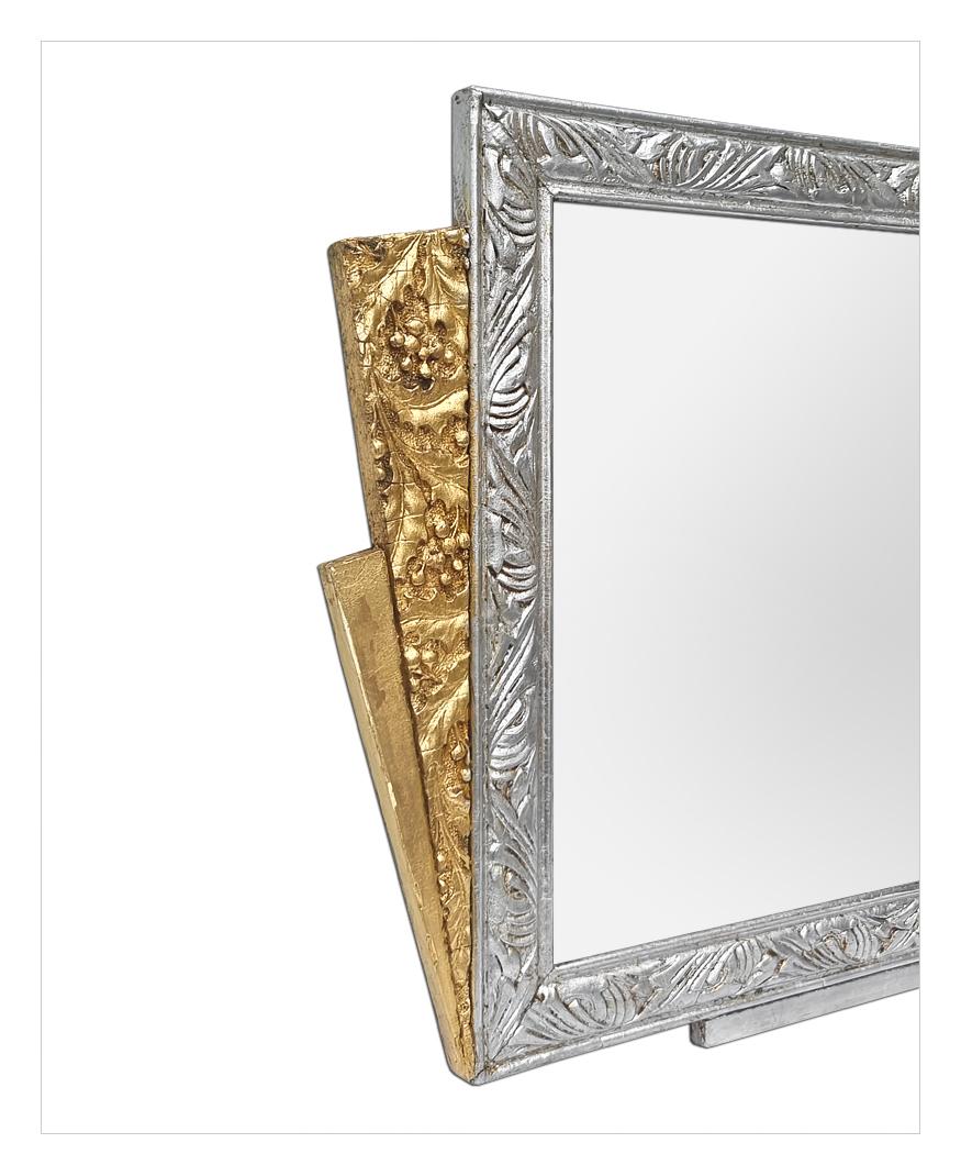 Early 20th Century French Art Nouveau Antique Mirror, Gilded & Silvered, circa 1900 For Sale