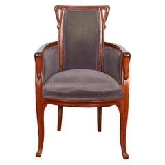 Antique French Art Nouveau Armchair by Louis Majorelle