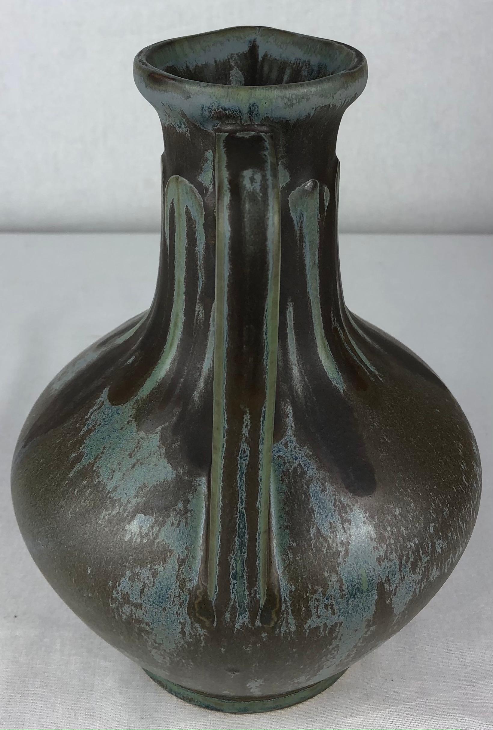 French Art Nouveau Art Deco Ceramic Vase, Signed 2